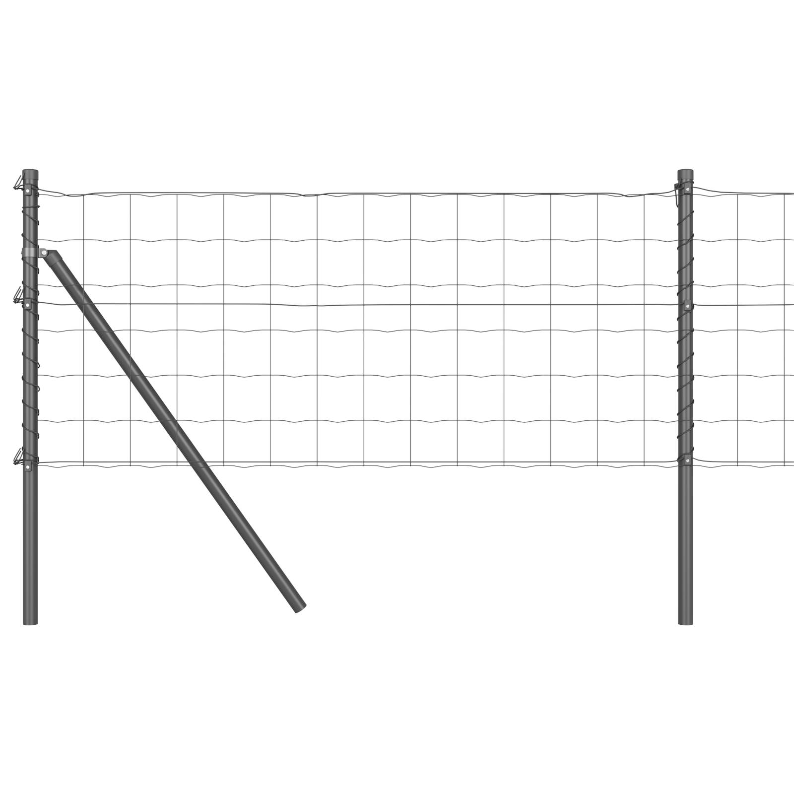 vidaXL Euro Zaun mit 13 Pfosten 0,8x25 m verzinkter Stahl Grau