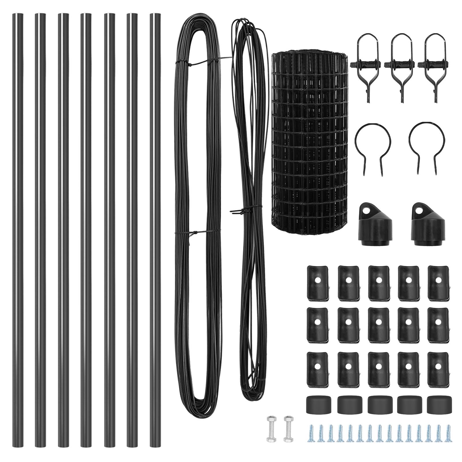 vidaXL Euro Zaun mit 13 Pfosten 0,4x25 m verzinkter Stahl grau