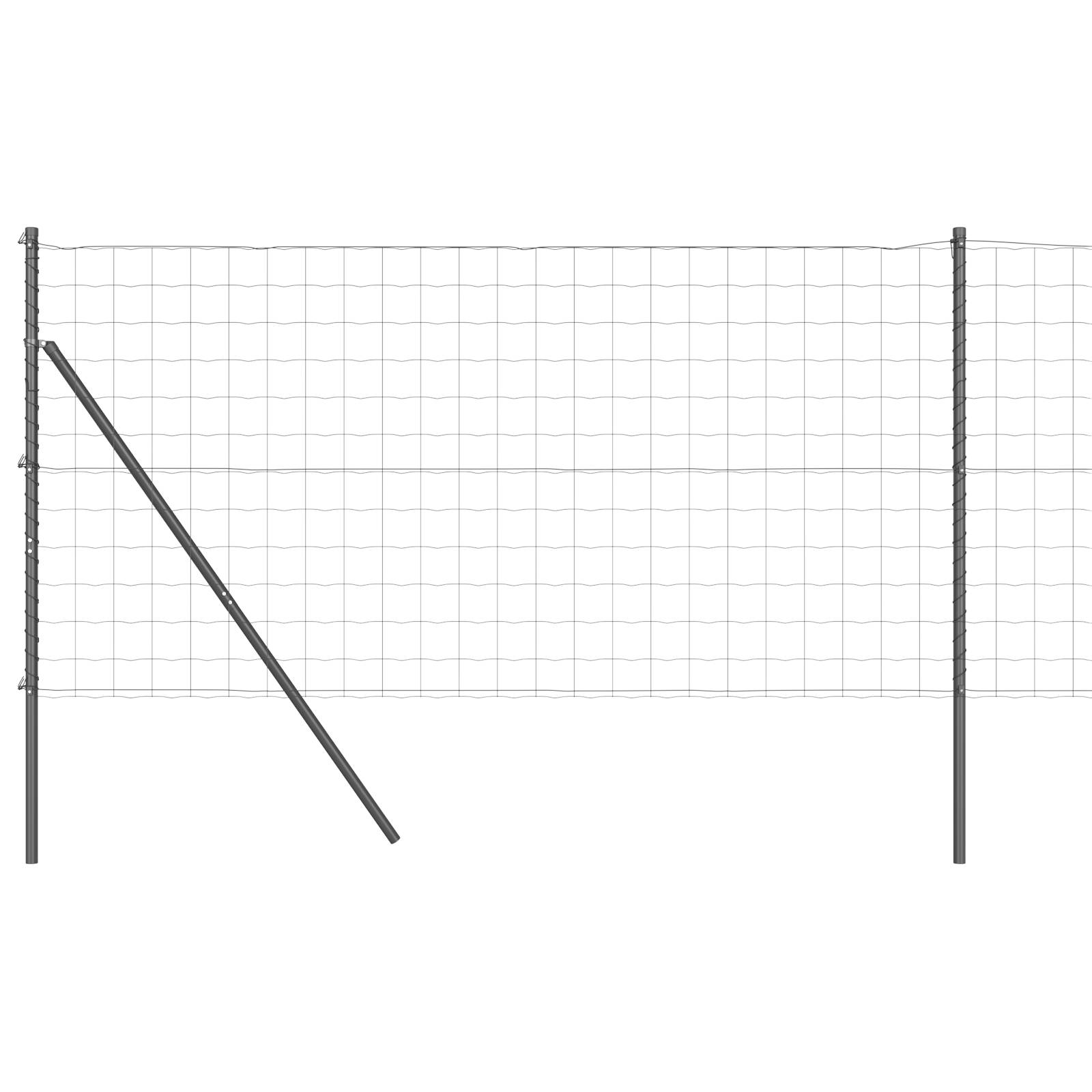 vidaXL Euro-Zaun mit 7 Pfosten 1,2x10 m verzinkter Stahl grau