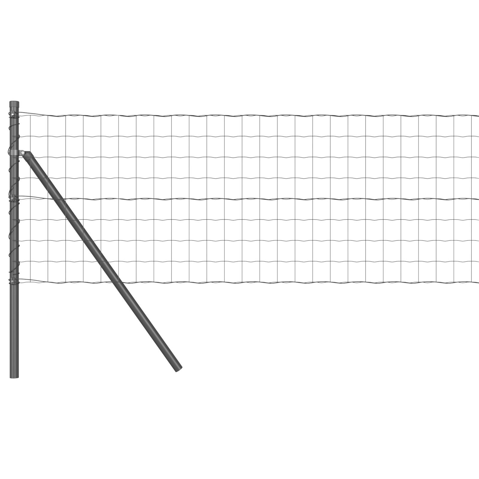 vidaXL Euro Zaun mit 7 Pfosten 0.8x10 m verzinktem Stahl Grau