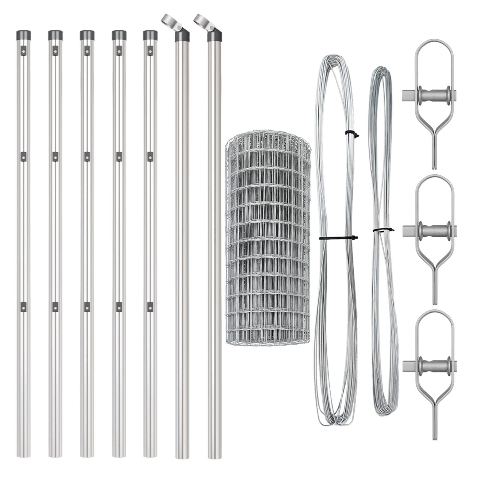 vidaXL Euro Zaun mit 13 Posts 0,4x50 m Verzinkter Stahl