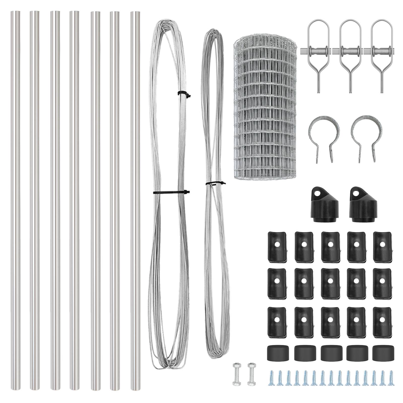 vidaXL Euro Zaun mit 7 Pfosten 0.8x10 m Feuerverzinkter Stahl