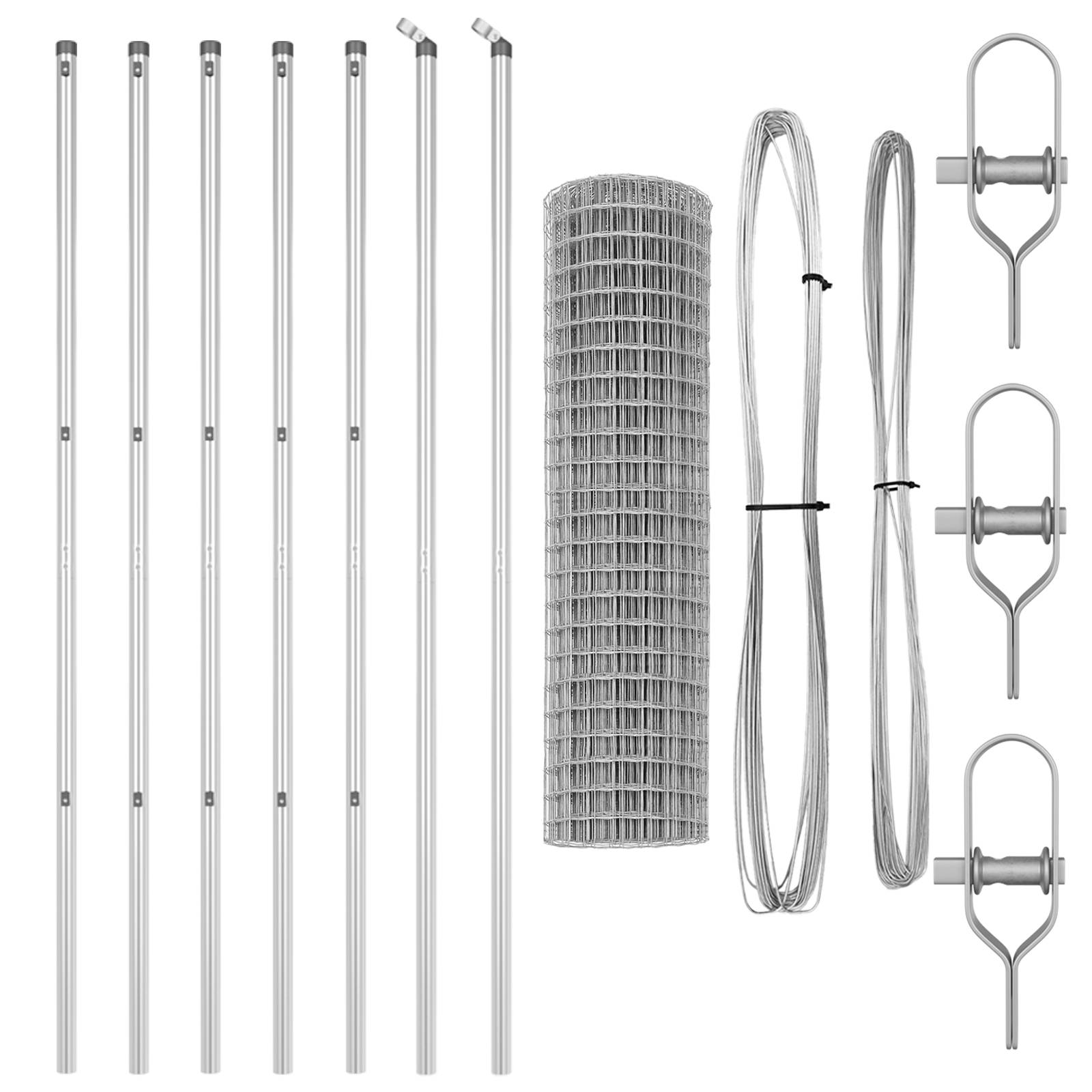 vidaXL Euro Zaun mit 7 Pfosten 1x10 m Feuerverzinkter Stahl