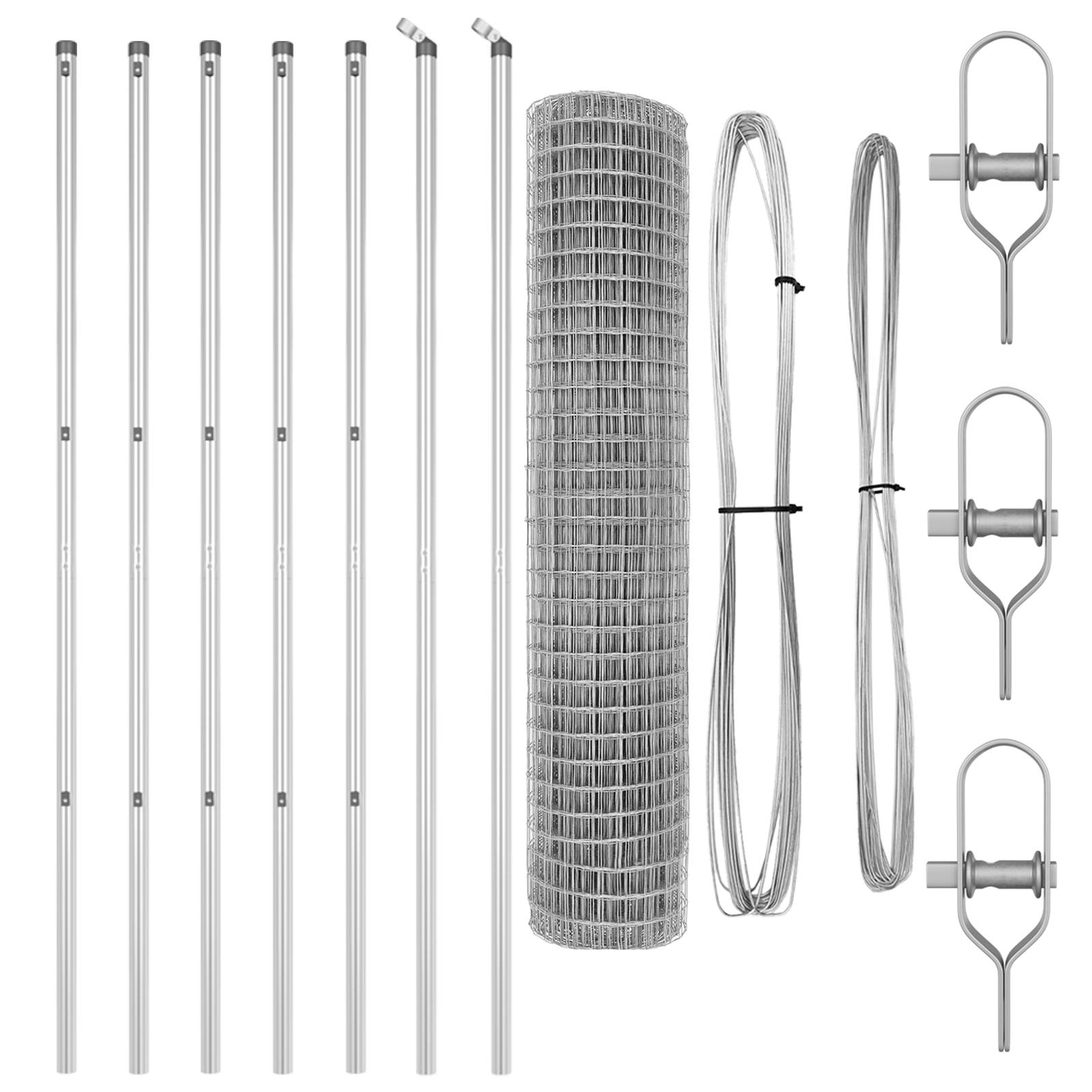 vidaXL Euro-Zaun mit 7 Pfosten 1,5x10 m aus verzinktem Stahl