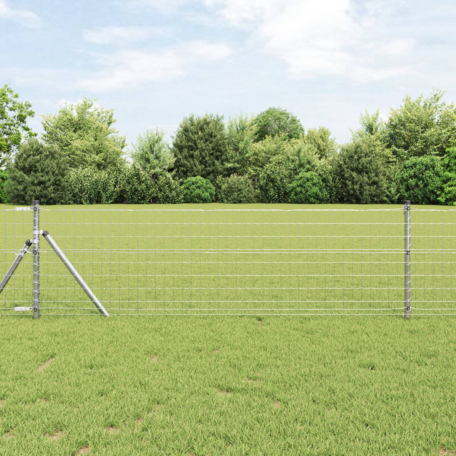 vidaXL Euro-Zaun mit 13 Pfosten 0.8x25 m verzinkter Stahl