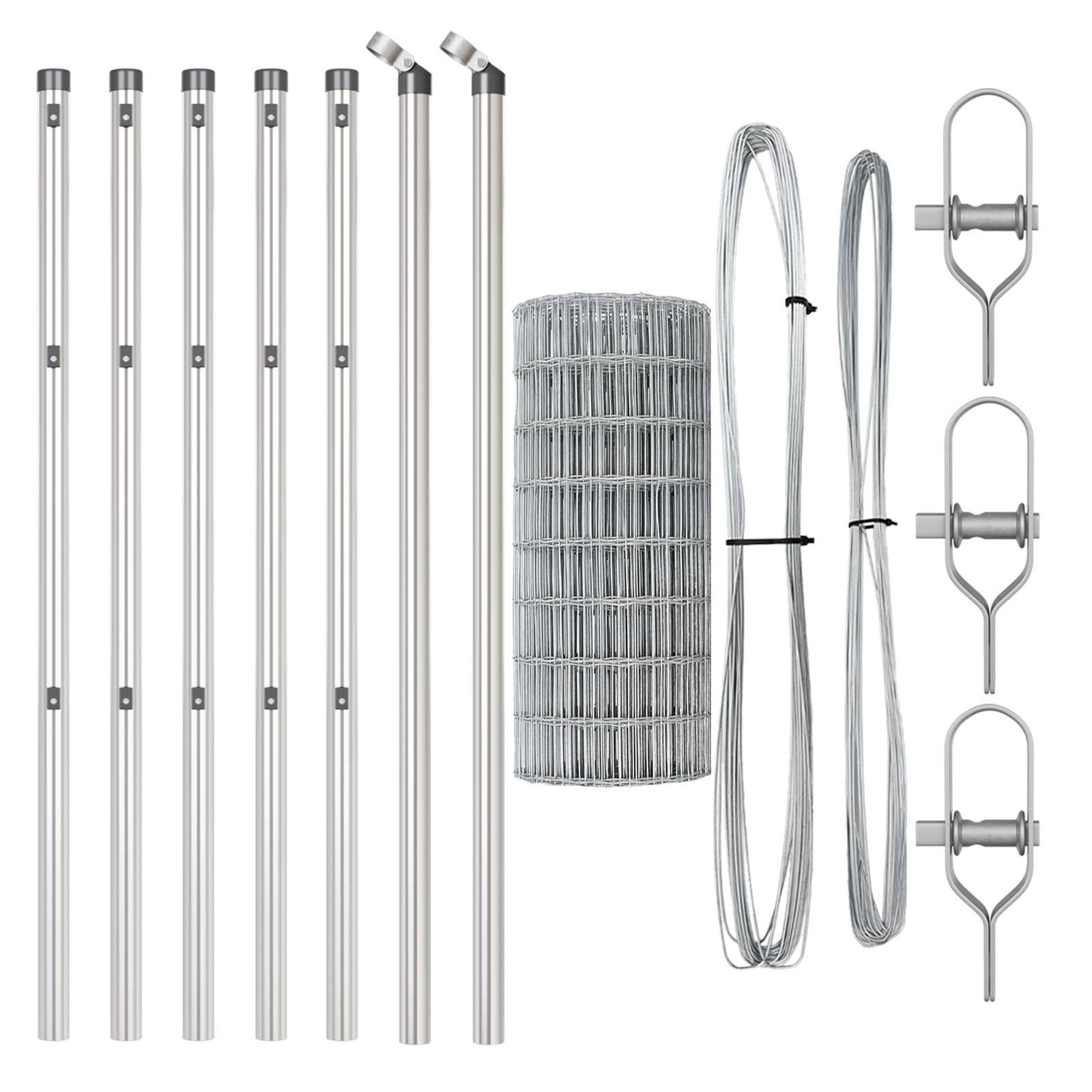 vidaXL Euro Zaun mit 13 Pfosten 0.4x50 m Verzinkter Stahl