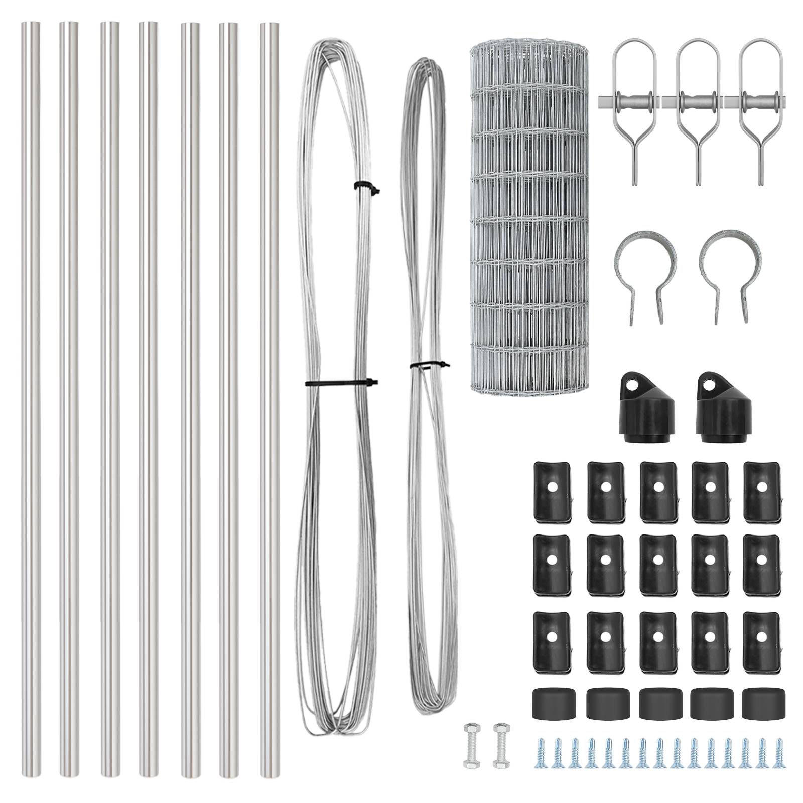 vidaXL Euro Zaun mit 13 Pfosten 0.4x50 m Verzinkter Stahl