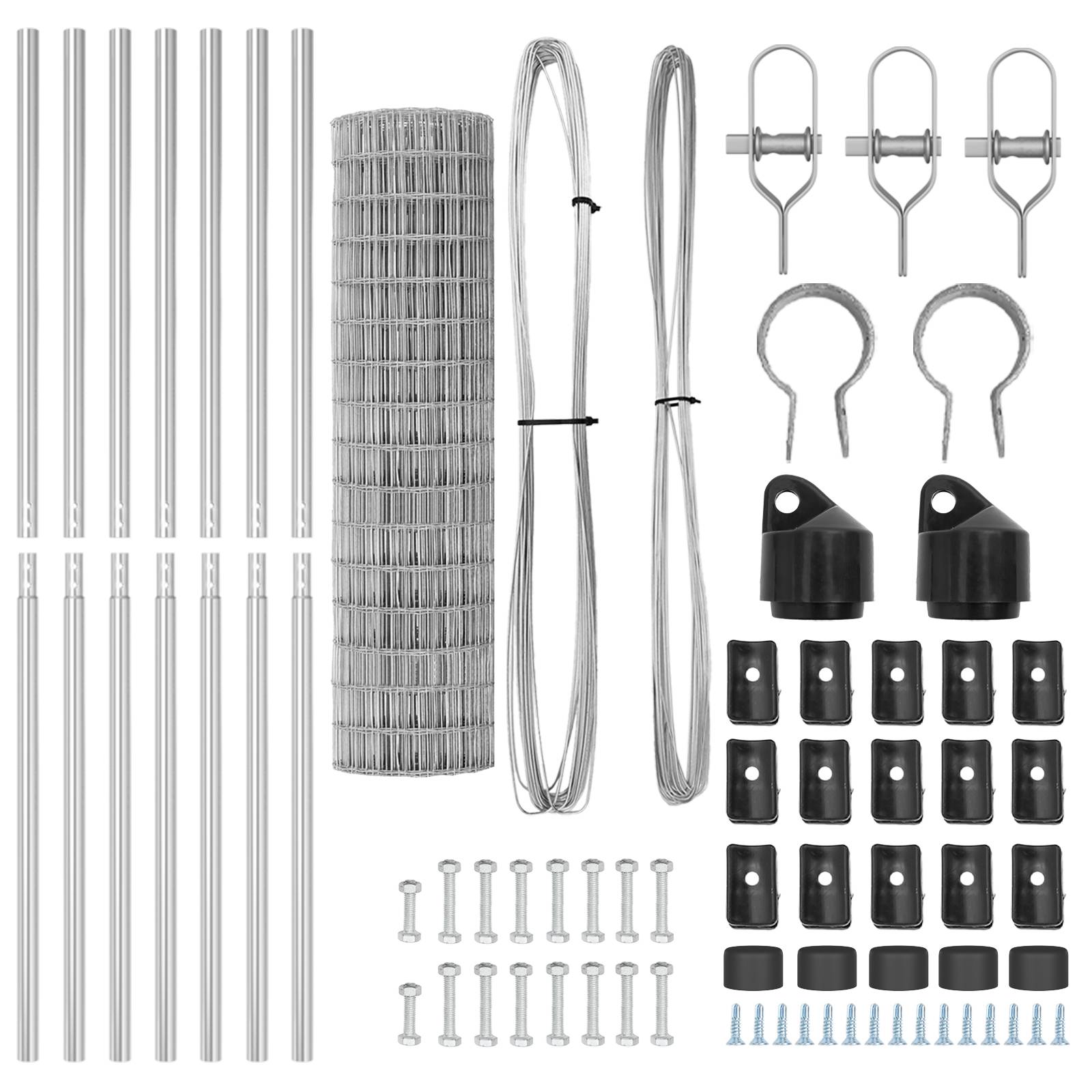 vidaXL Euro-Zaun mit 7 Pfosten 1,2x10 m Verzinkter Stahl