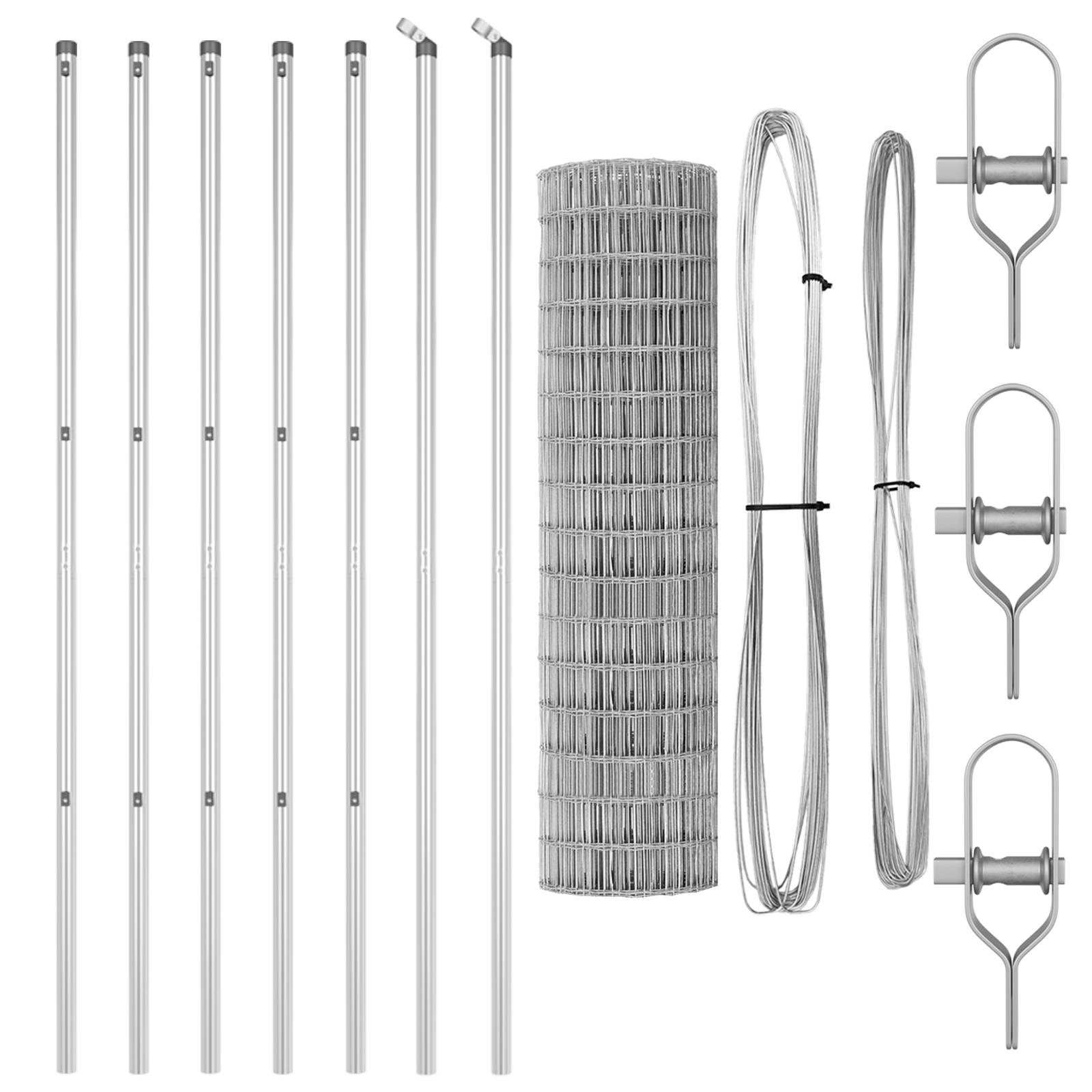 vidaXL Euro Zaun mit 7 Pfosten 1x10 m Verzinkter Stahl