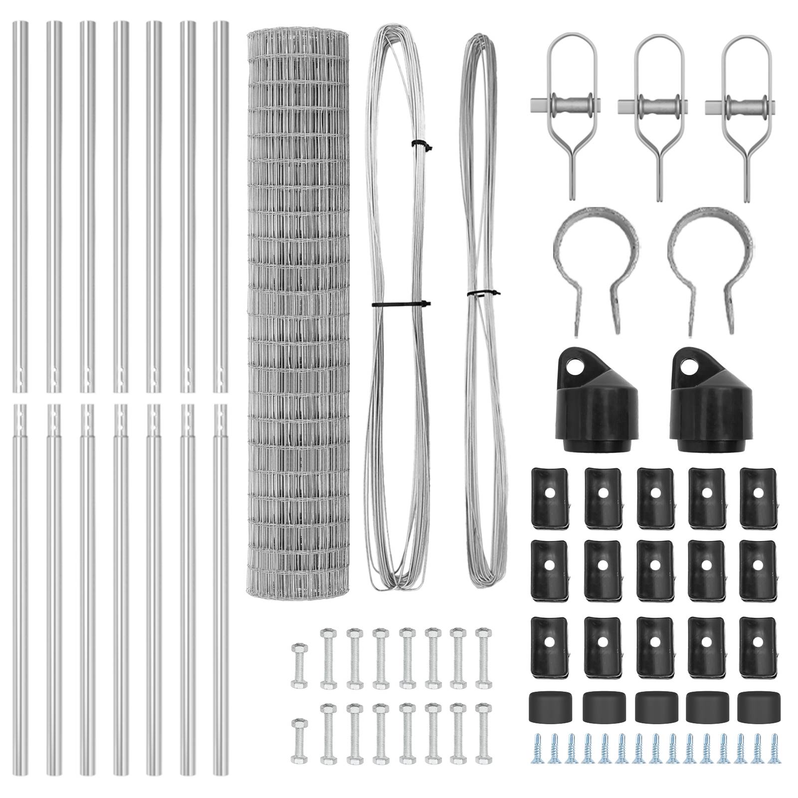 vidaXL Eurozaun mit 7 Pfosten 1,5x10 m verzinkter Stahl