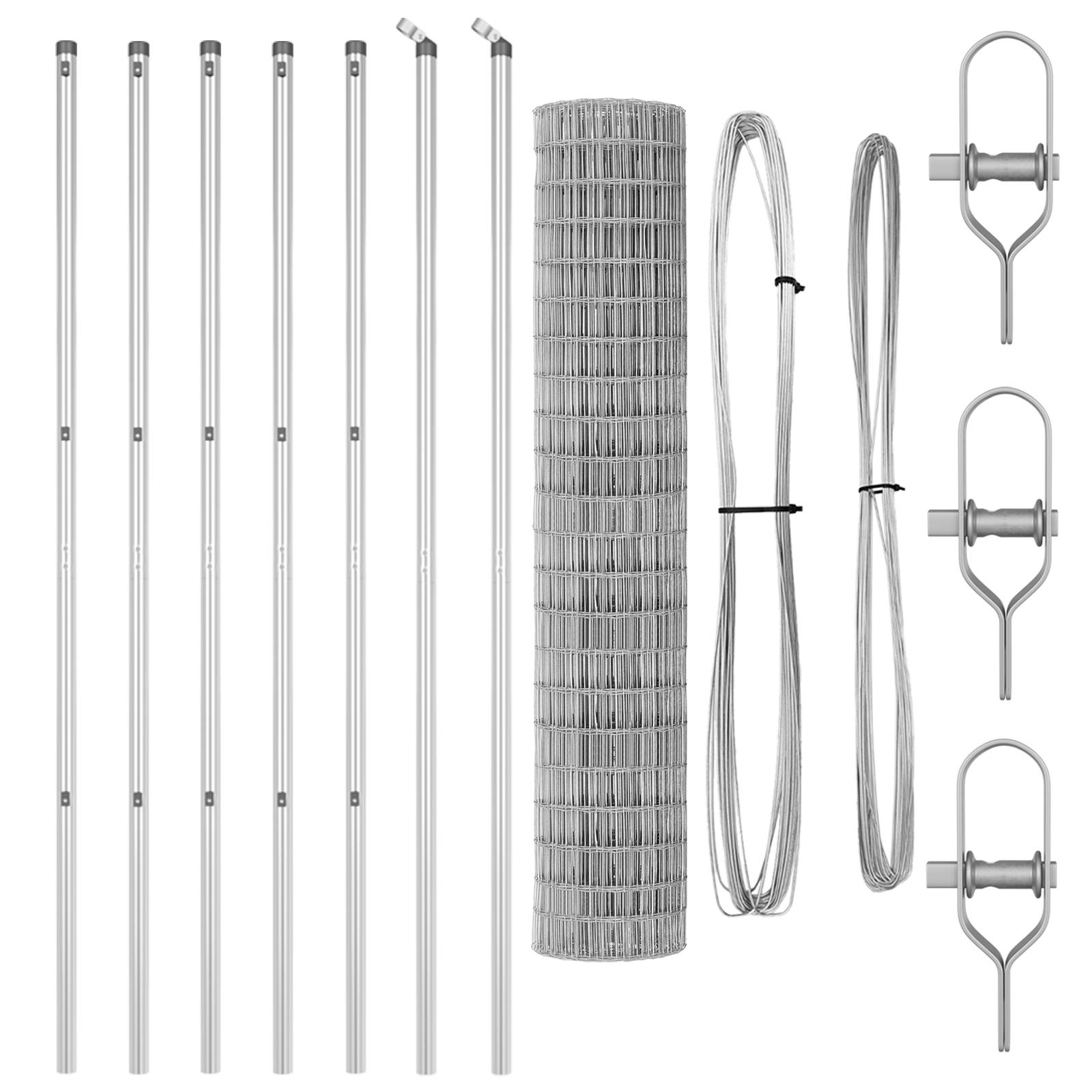 vidaXL Euro Zaun mit 7 Pfosten 1,6x10 m Verzinkter Stahl