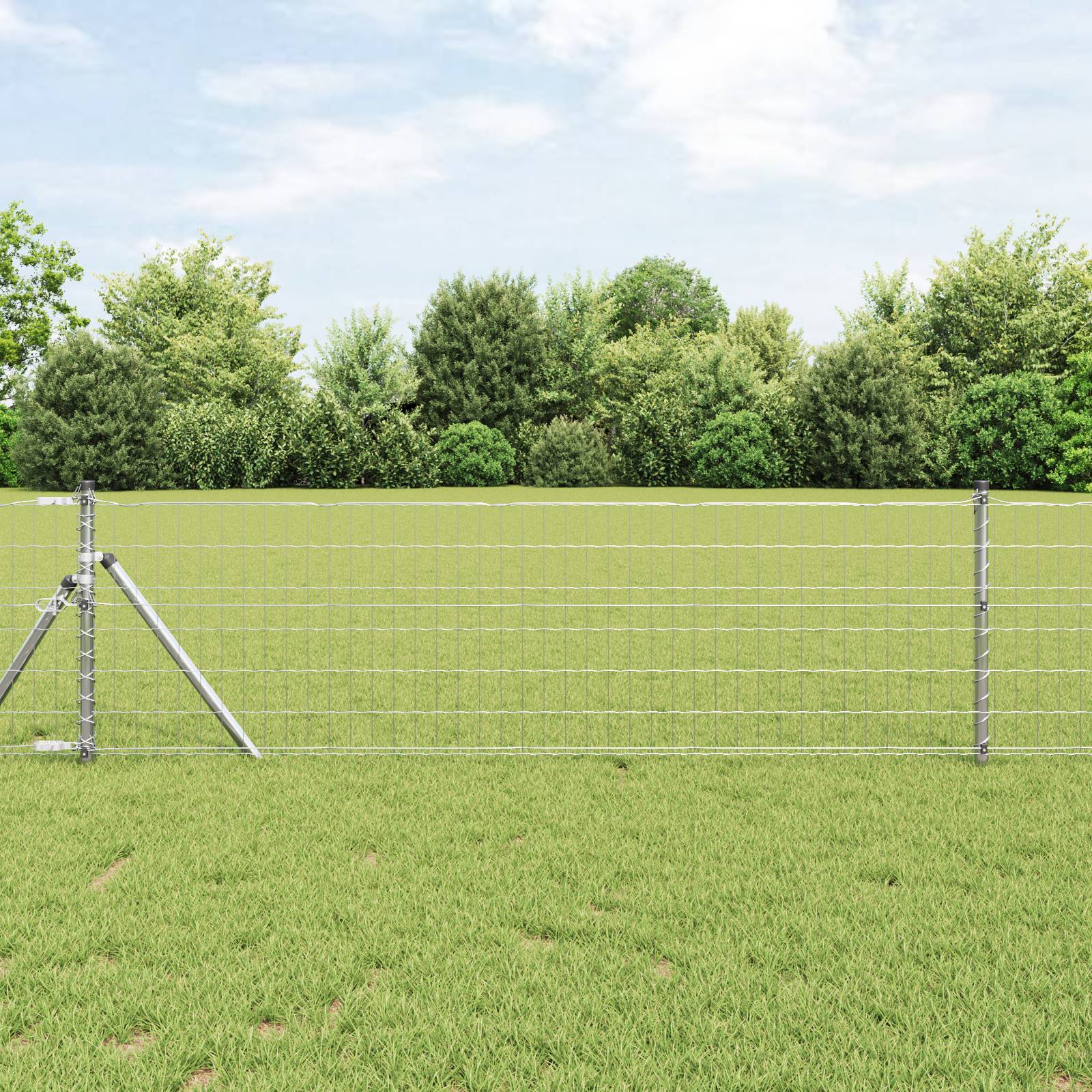vidaXL Euro-Zaun mit 7 Pfosten 0.6x10 m Verzinkter Stahl