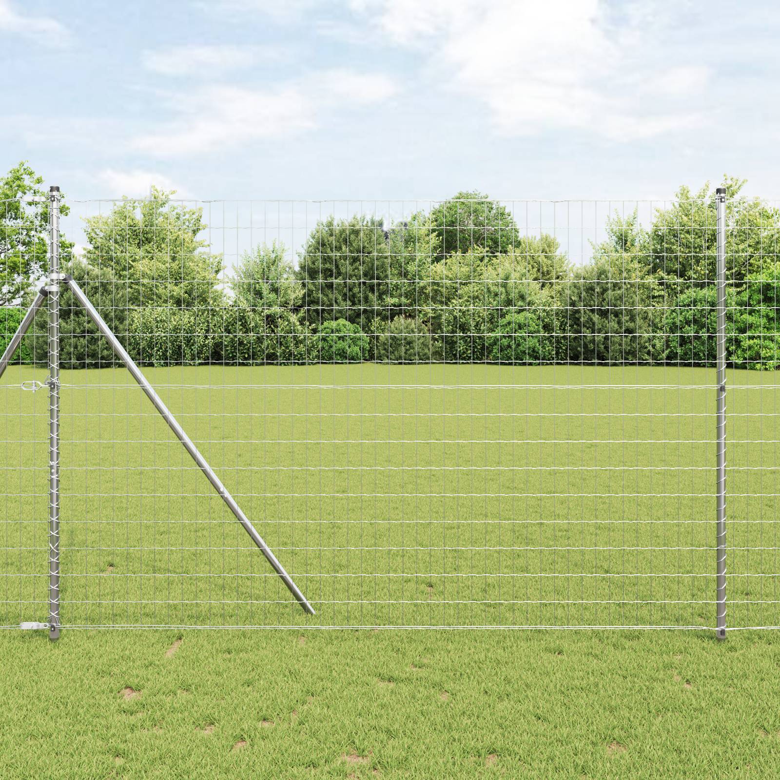vidaXL Euro Zaun mit 7 Pfosten 1,5x10 m Verzinkter Stahl