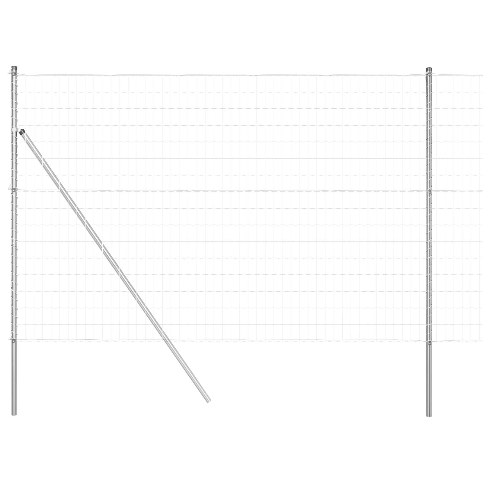 vidaXL Euro Zaun mit 7 Pfosten 1,5x10 m Verzinkter Stahl