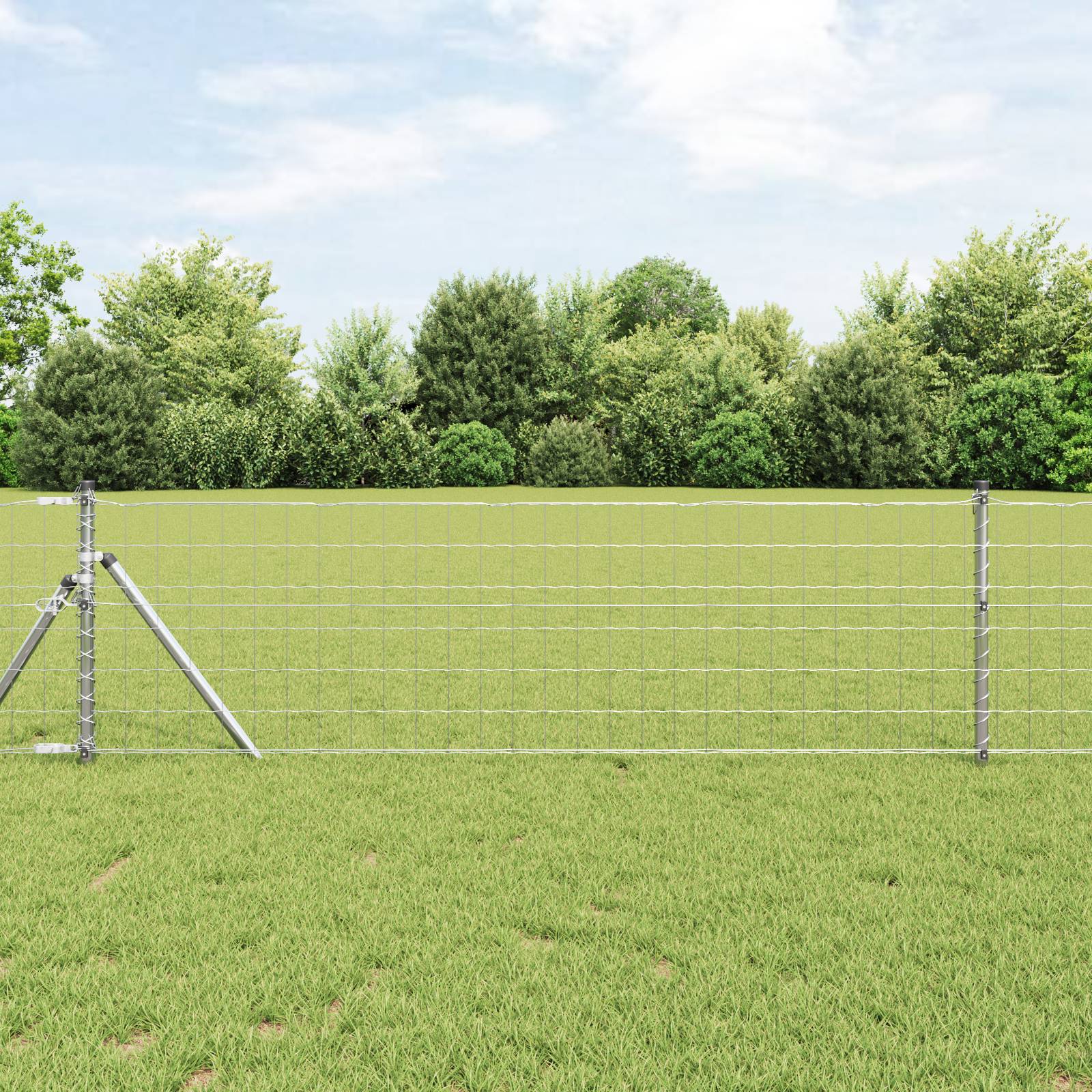 vidaXL Eurozaun 0,4x50 m Verzinkter Stahl