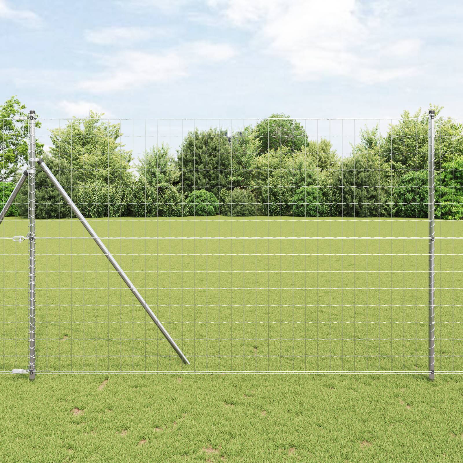 vidaXL Euro Zaun mit 7 Pfosten 1,6x10 m Verzinkter Stahl