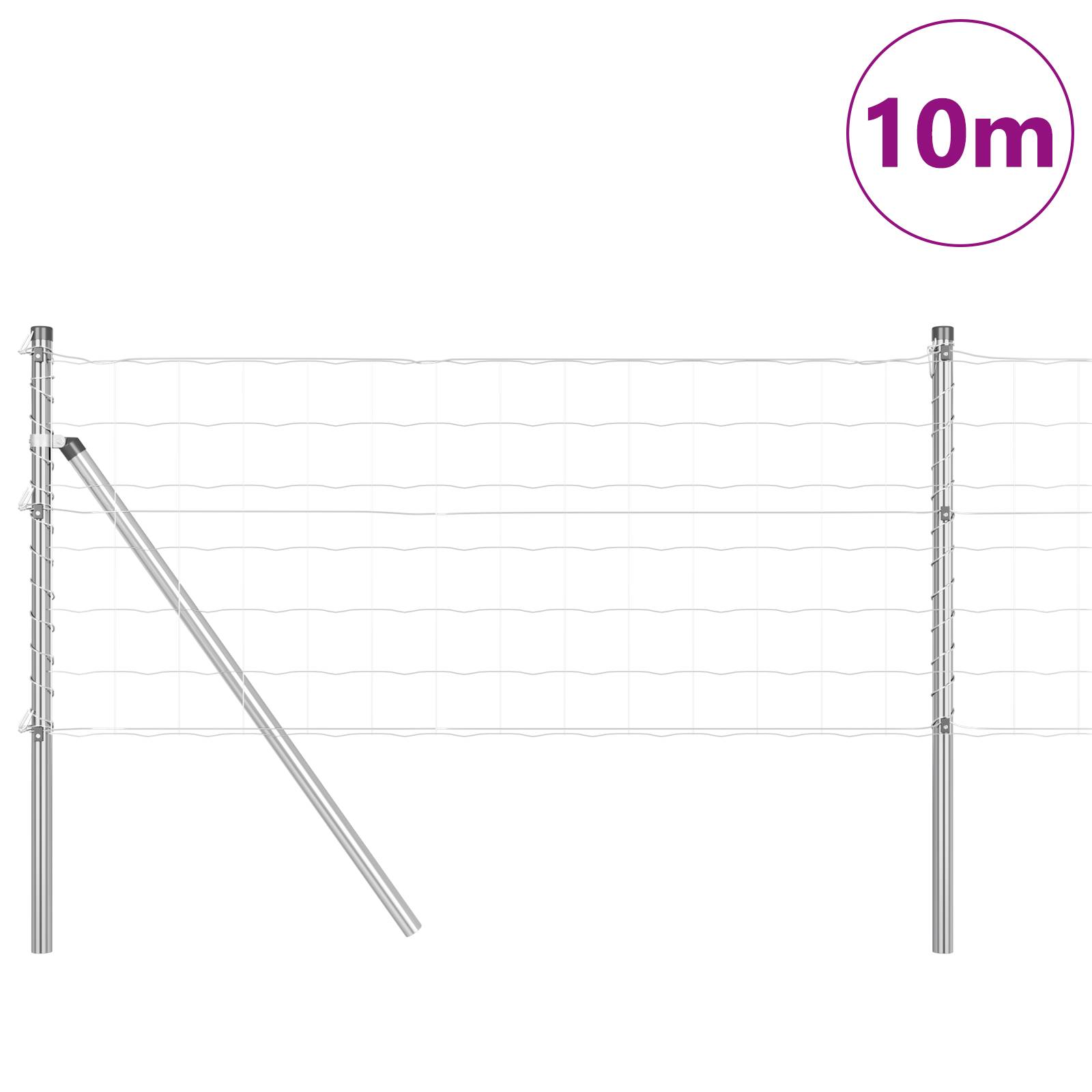 vidaXL Euro Zaun mit 7 Pfosten 0.6x10 m Verzinkter Stahl