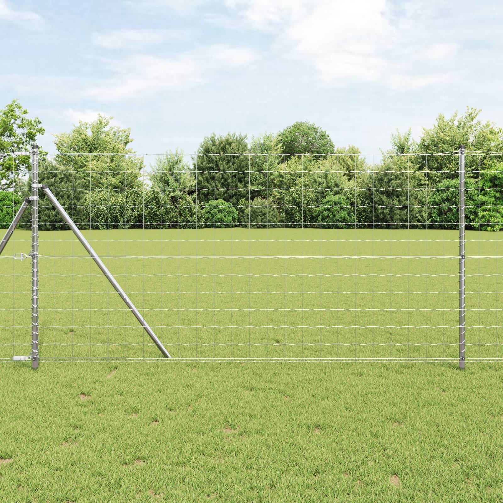 vidaXL Euro Zaun mit 7 Pfosten 1,2x10 m Feuerverzinkter Stahl