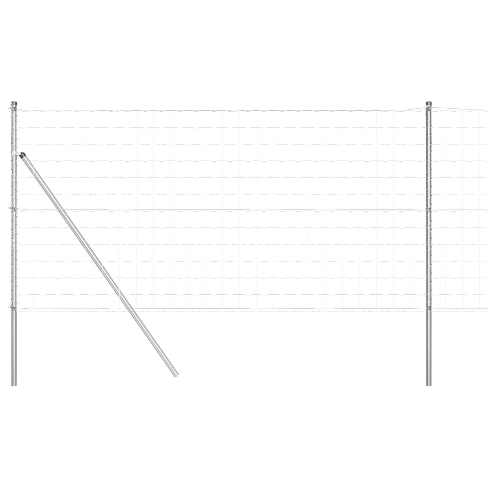 vidaXL Euro Zaun mit 13 Pfosten 1,2x25 m verzinkter Stahl