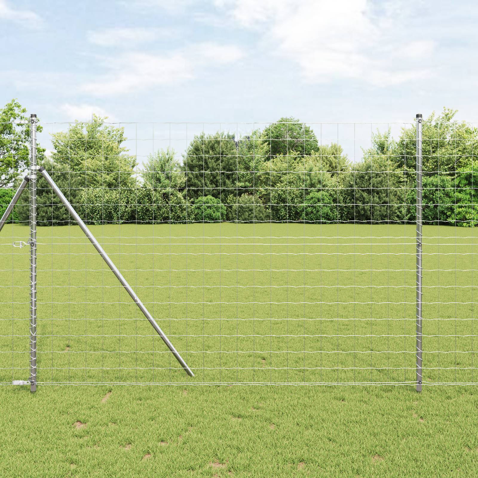 vidaXL Euro-Zaun mit 7 Pfosten 1,5x10 m aus verzinktem Stahl