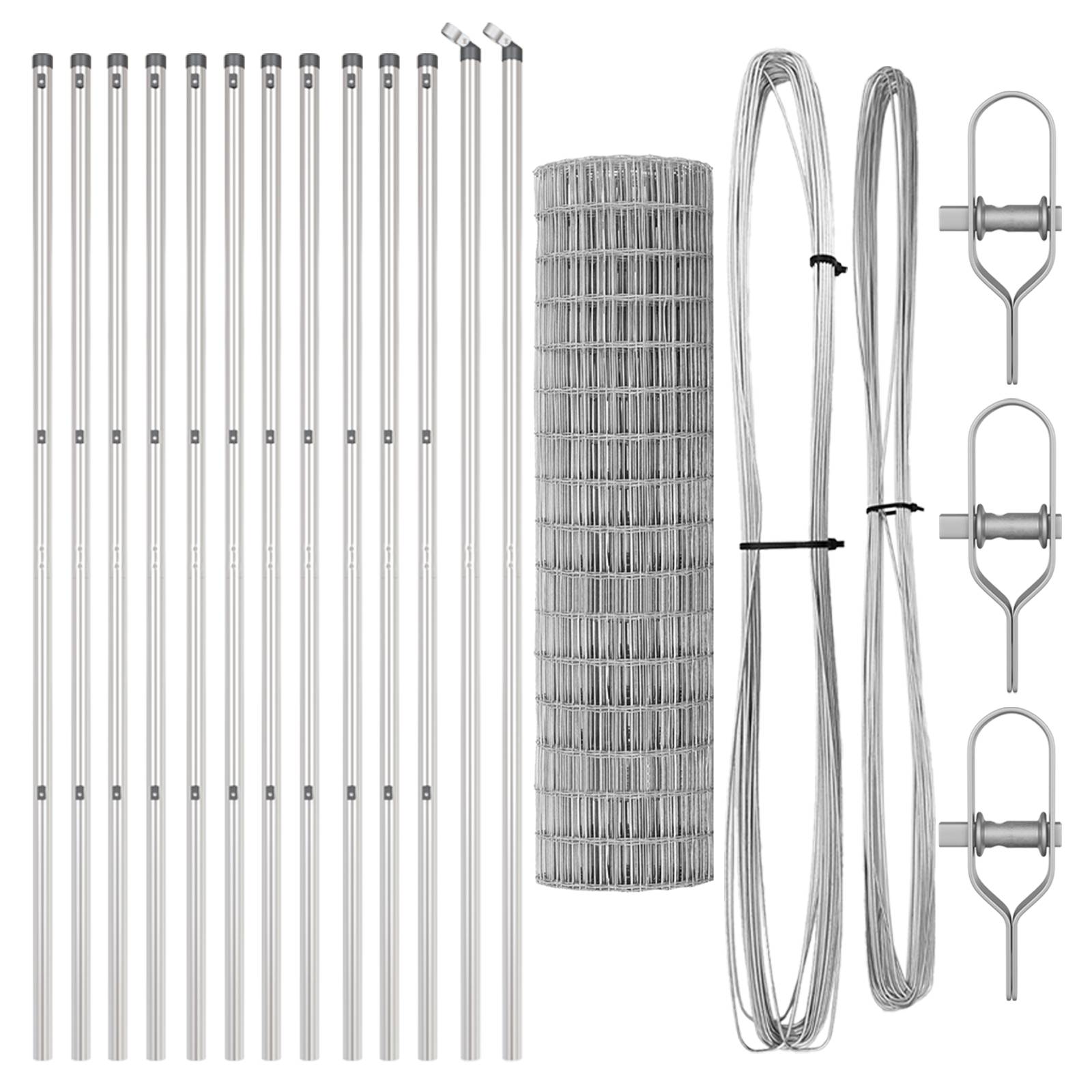vidaXL Euro Zaun mit 13 Pfosten 1,2x25 m Feuerverzinkter Stahl