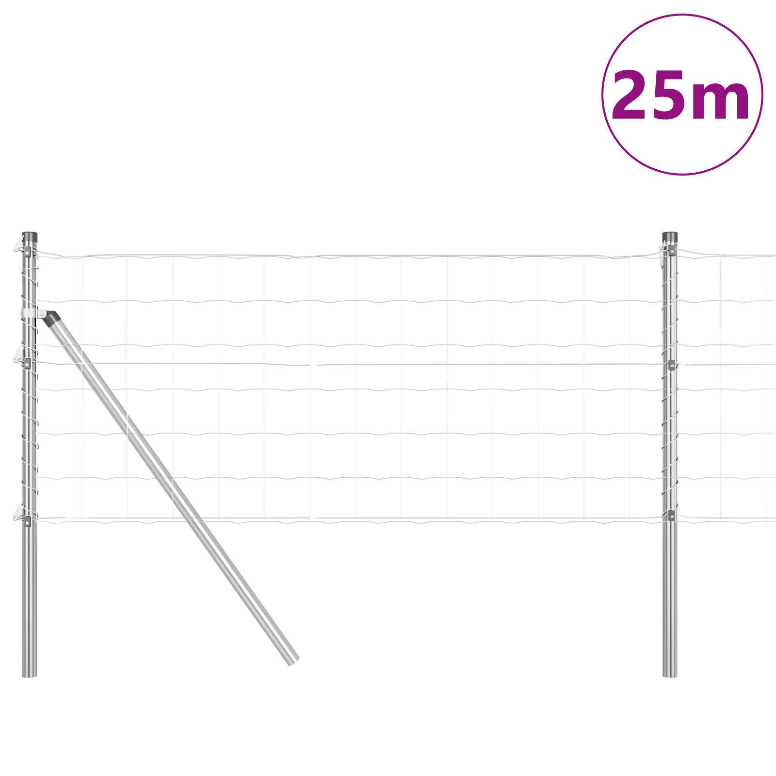 vidaXL Euro Zaun mit 13 Pfosten 0.8x25 m galvanisierter Stahl