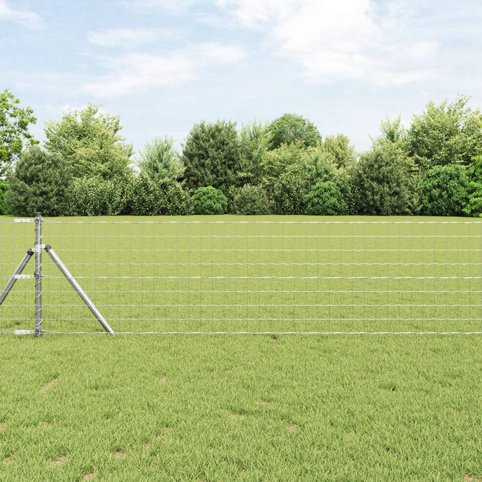 vidaXL Euro-Zaun mit 7 Pfosten 0,6x10 m verzinktem Stahl