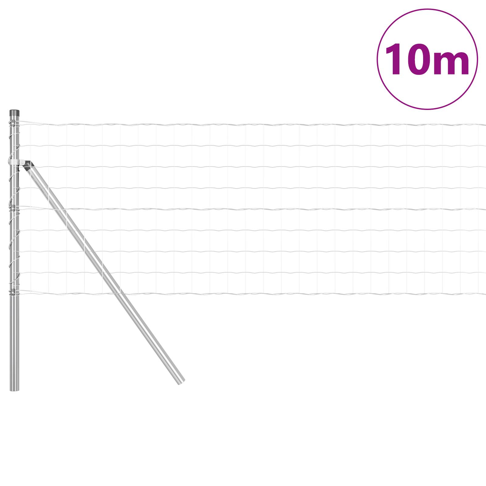 vidaXL Euro Zaun mit 7 Pfosten 0,8x10 m Verzinkter Stahl