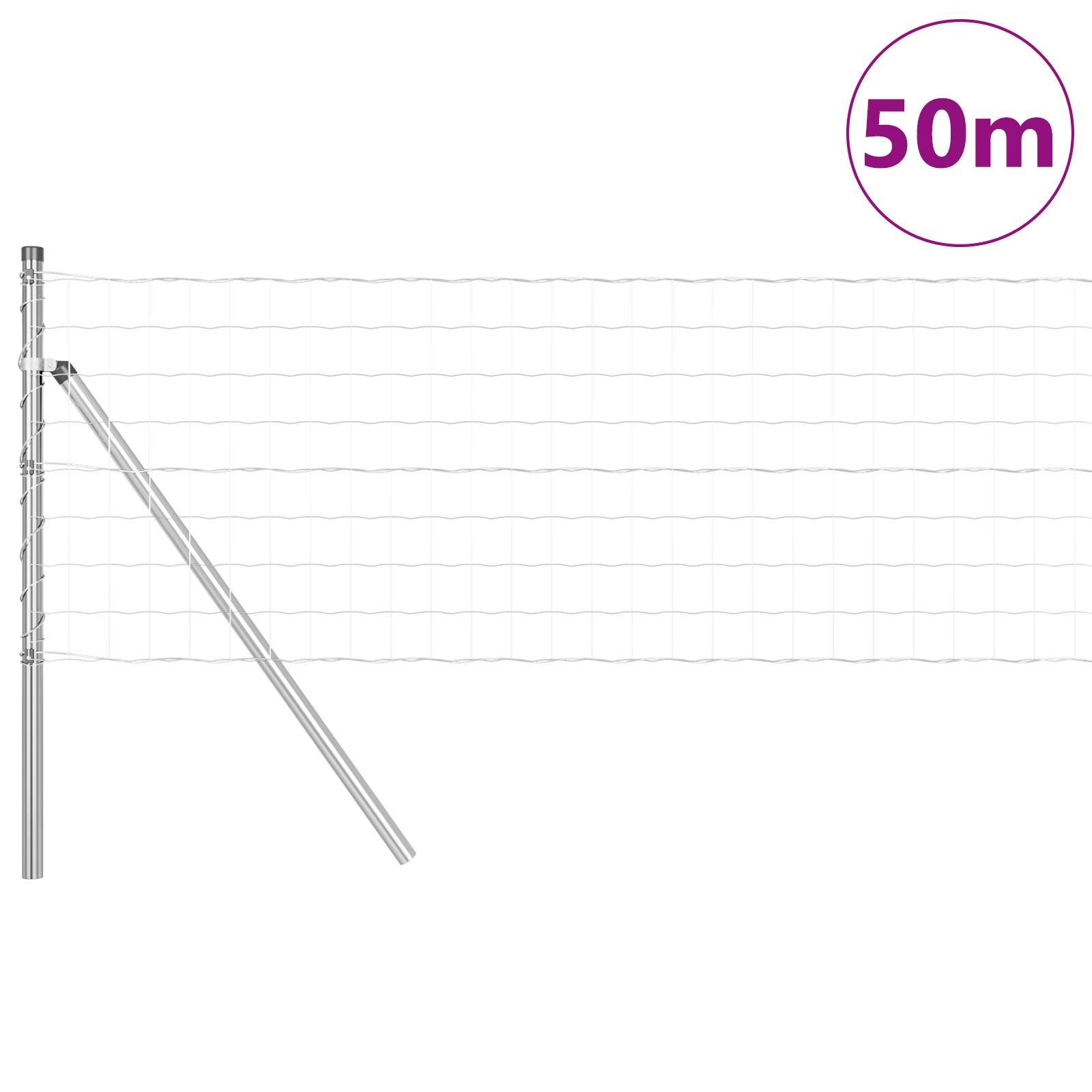vidaXL Euro Zaun mit 13 Pfosten 0.6x50 m Verzinkter Stahl