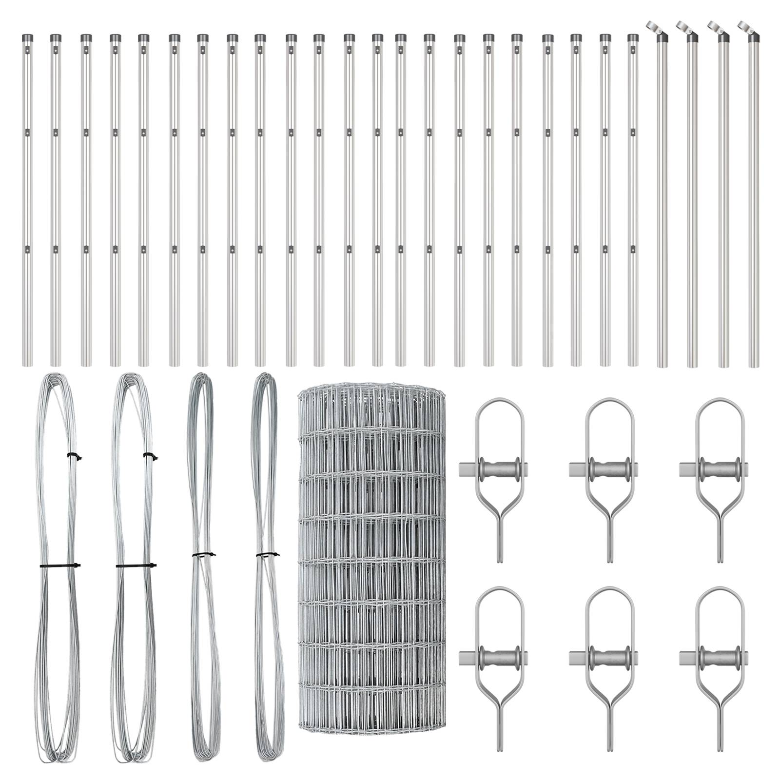 vidaXL Euro Zaun mit 13 Pfosten 0.6x50 m Galvanisierter Stahl