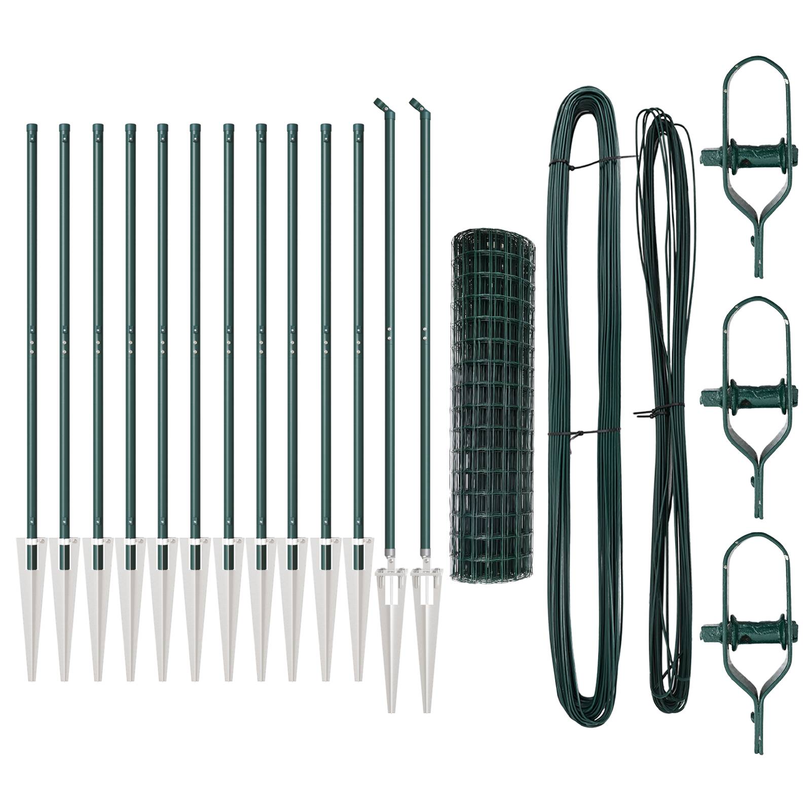 vidaXL Eurozaun Set aus 2 Grün Pulverbeschichteter Stahl 25 x 1,2 m