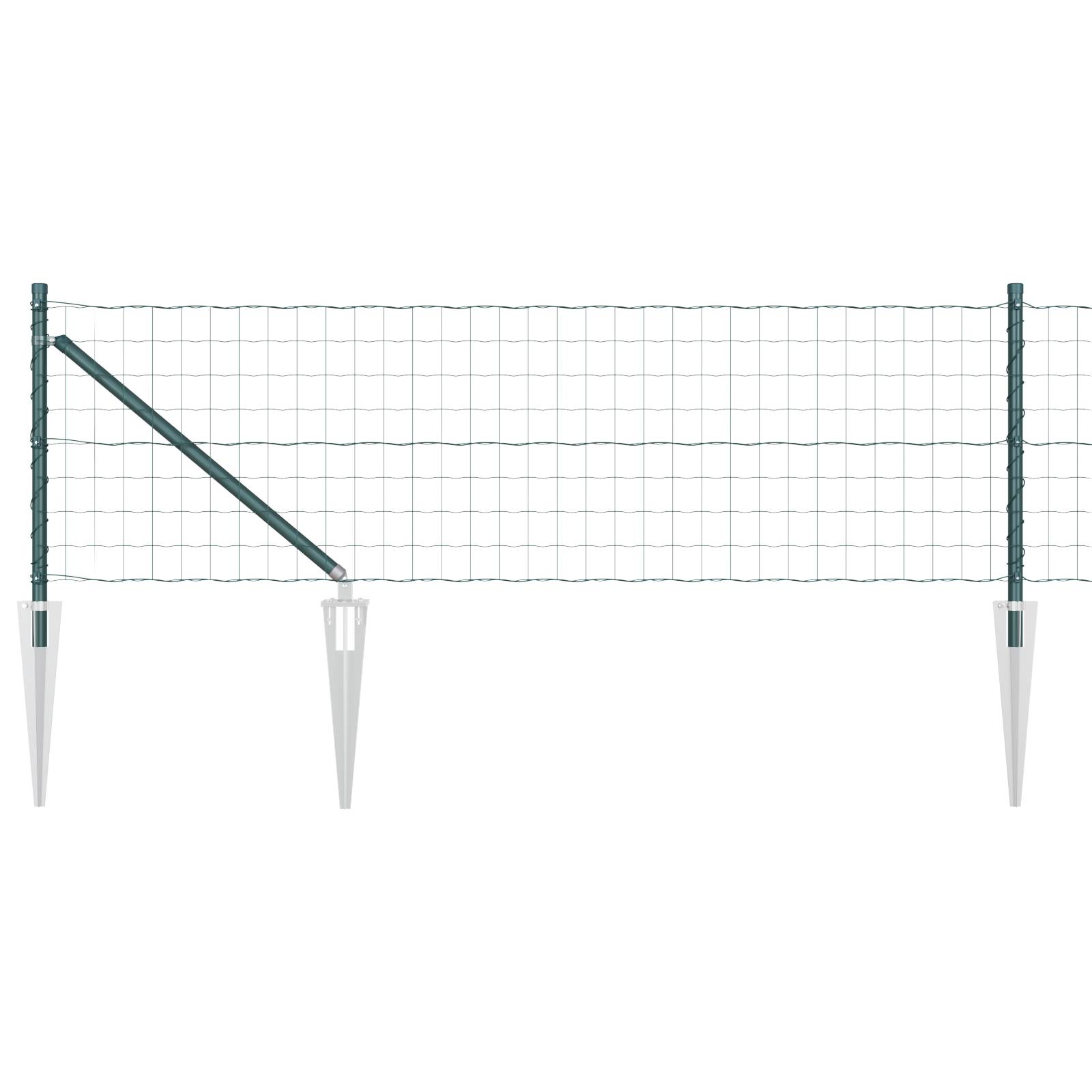 vidaXL Euro Zaun mit 7 Spike-Posten 0.4x10 m galvanisierter Stahl Grün