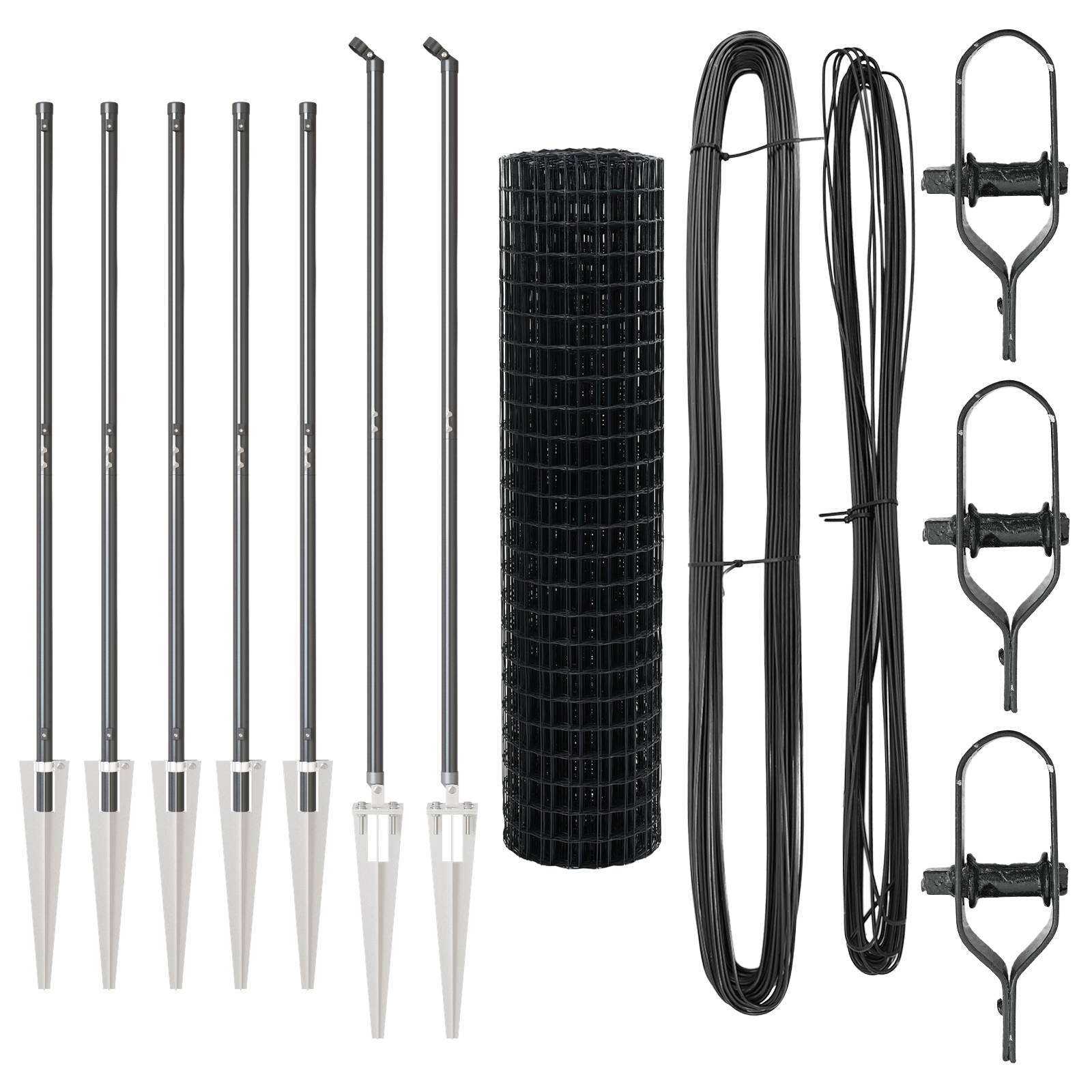 vidaXL Euro Zaun mit 7 Spike Pfosten 1.2x10 m Verzinkter Stahl Grau