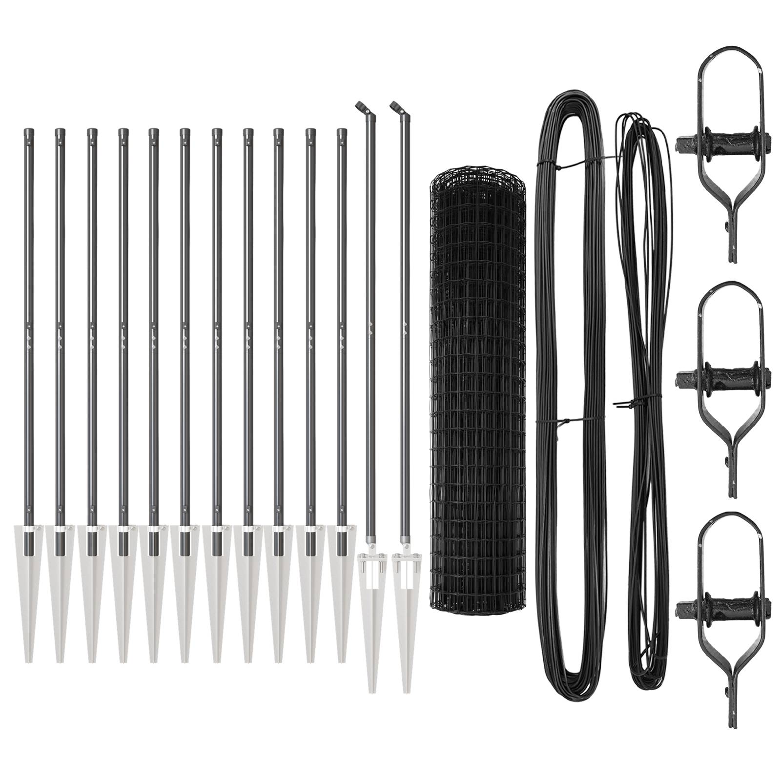 vidaXL Euro Zaun mit 13 Spitzenpfosten 1,2x25 m verzinkter Stahl grau