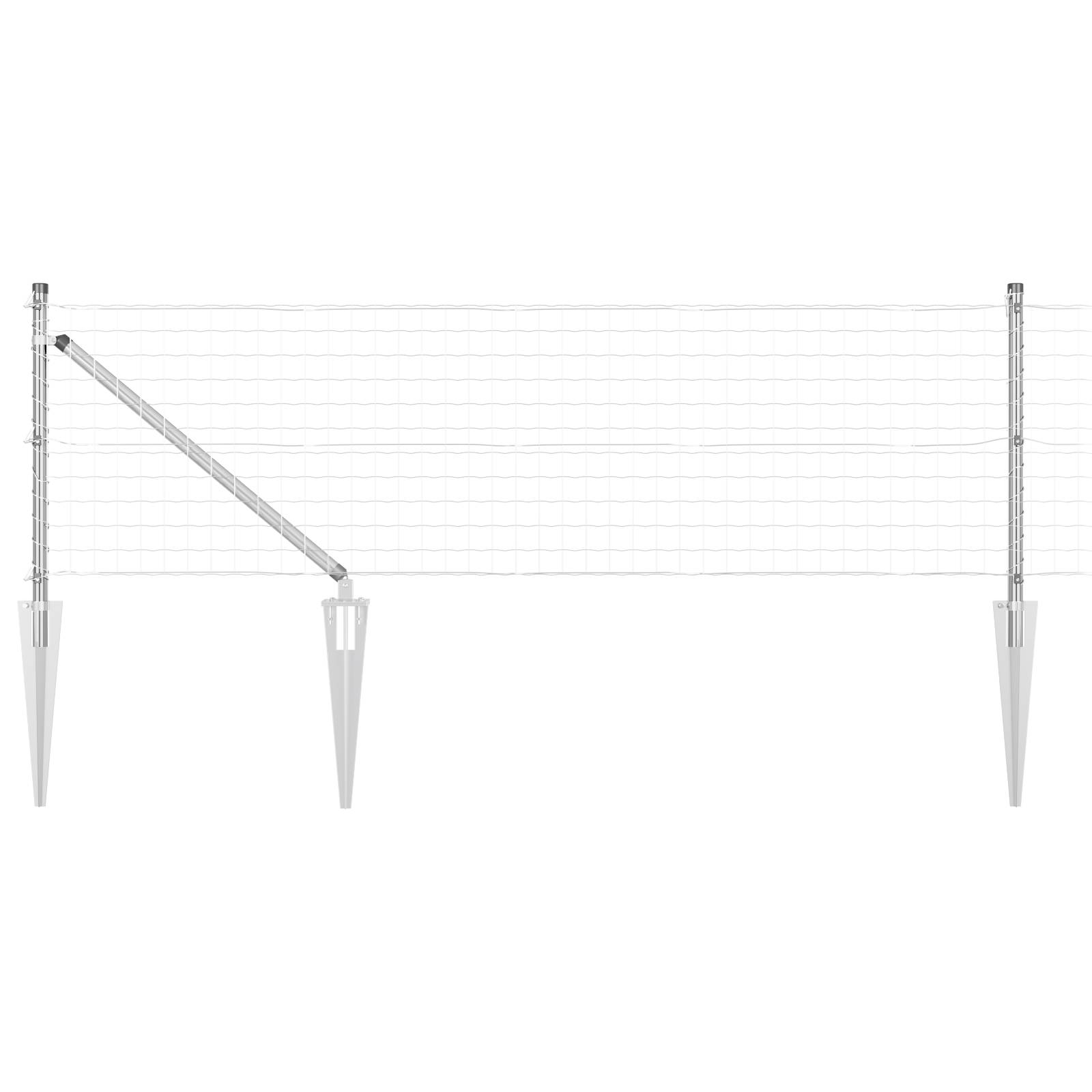 vidaXL Euro Zaun mit 7 Stachelpfosten 0,4x10 m Verzinkter Stahl