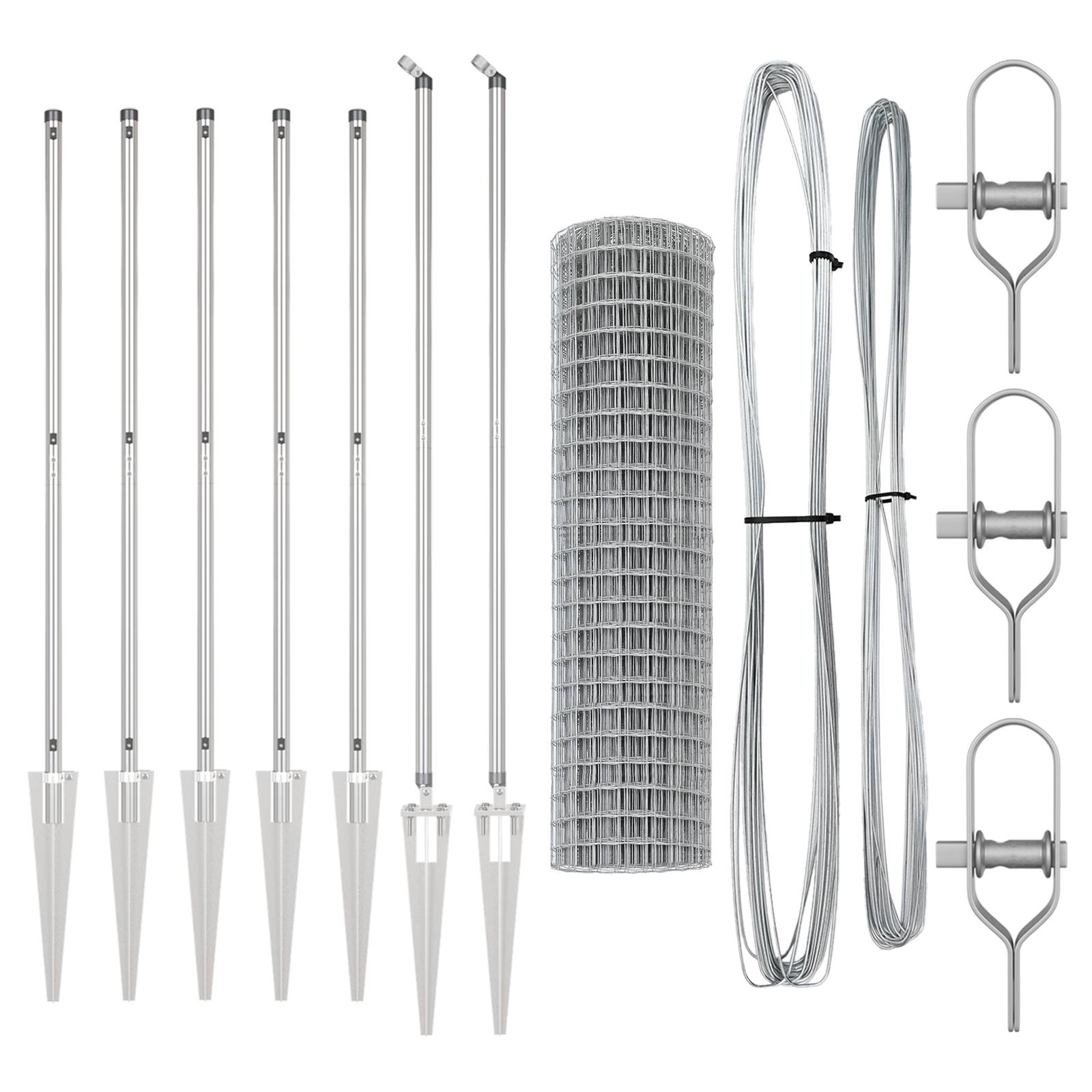 vidaXL Euro Zaun mit 7 Spike-Posts 1,2x10 m verzinkter Stahl