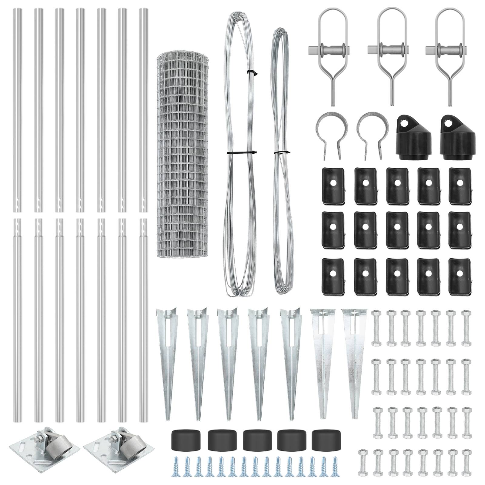 vidaXL Euro Zaun mit 7 Spike-Posts 1,2x10 m verzinkter Stahl