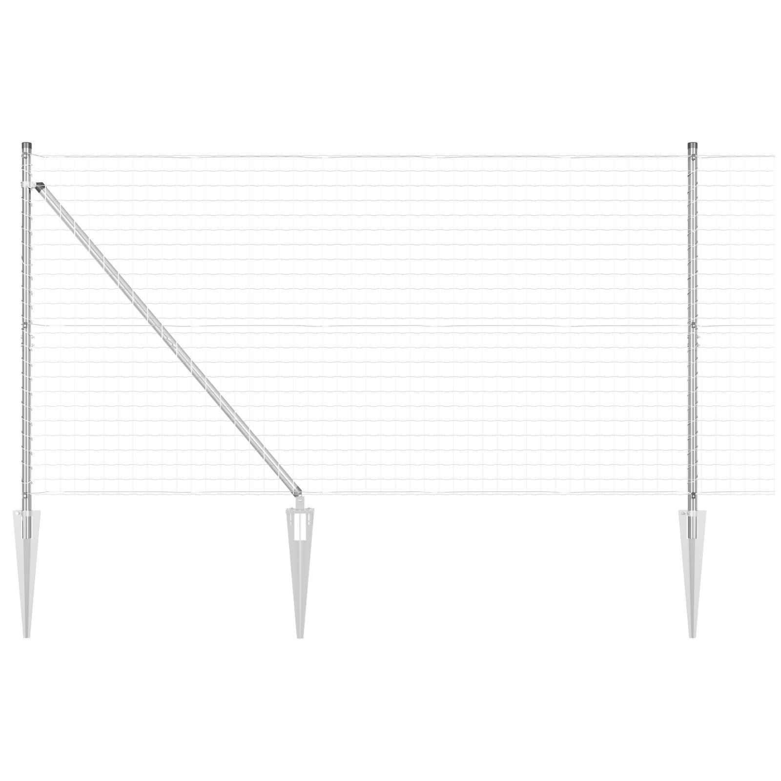 vidaXL Euro Zaun mit 7 Spike Pfosten 1,2x10 m Verzinkter Stahl