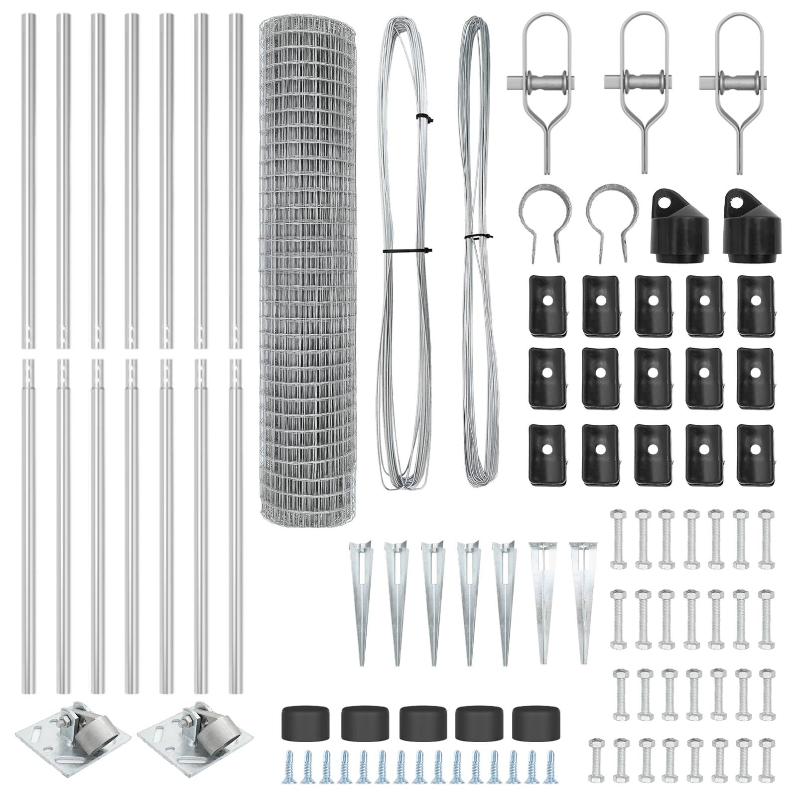 vidaXL Euro Zaun mit 7 Spike-Posts 1,5x10 m Verzinkter Stahl