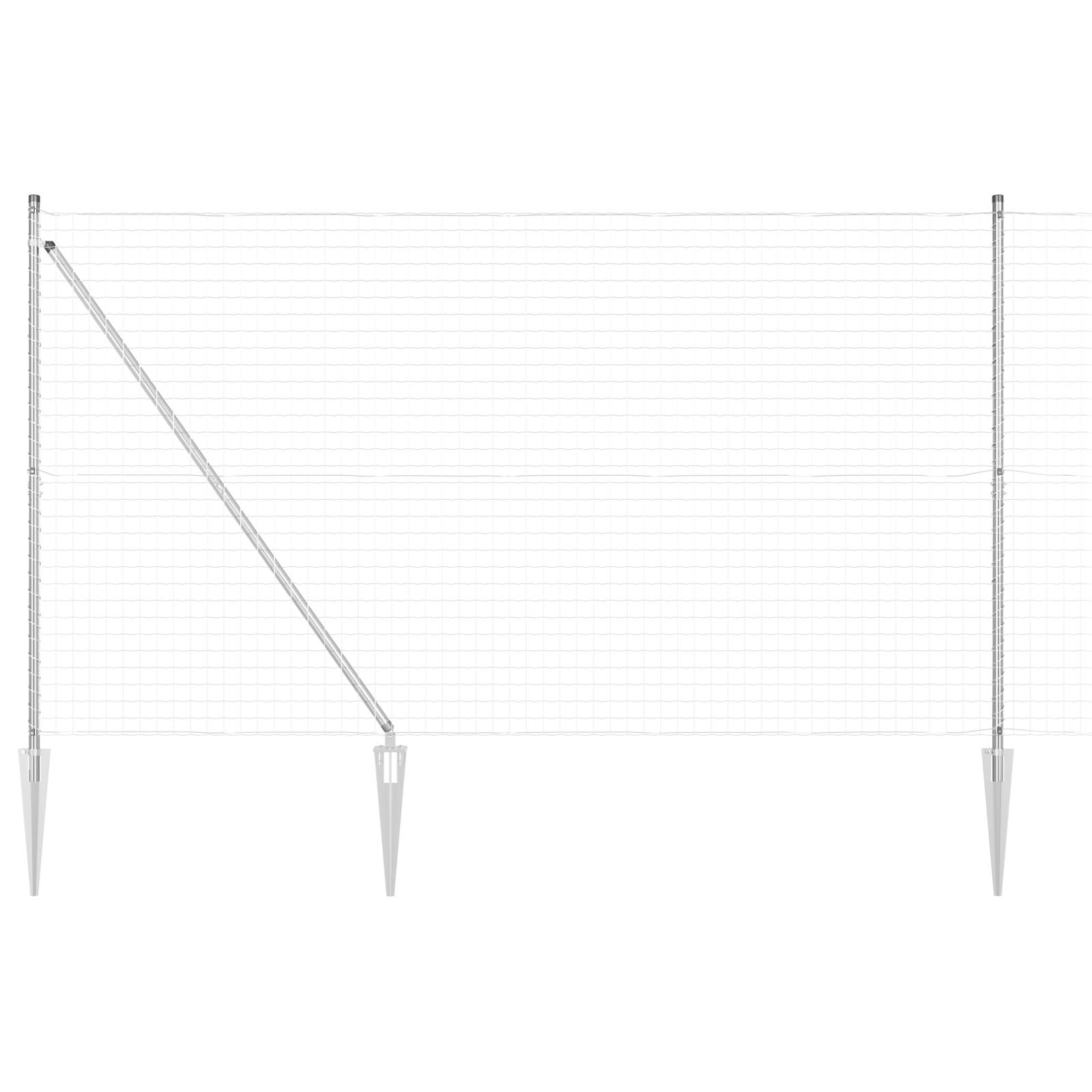 vidaXL Euro Zaun mit 7 Spike-Pfosten 1,5x10 m Verzinkter Stahl