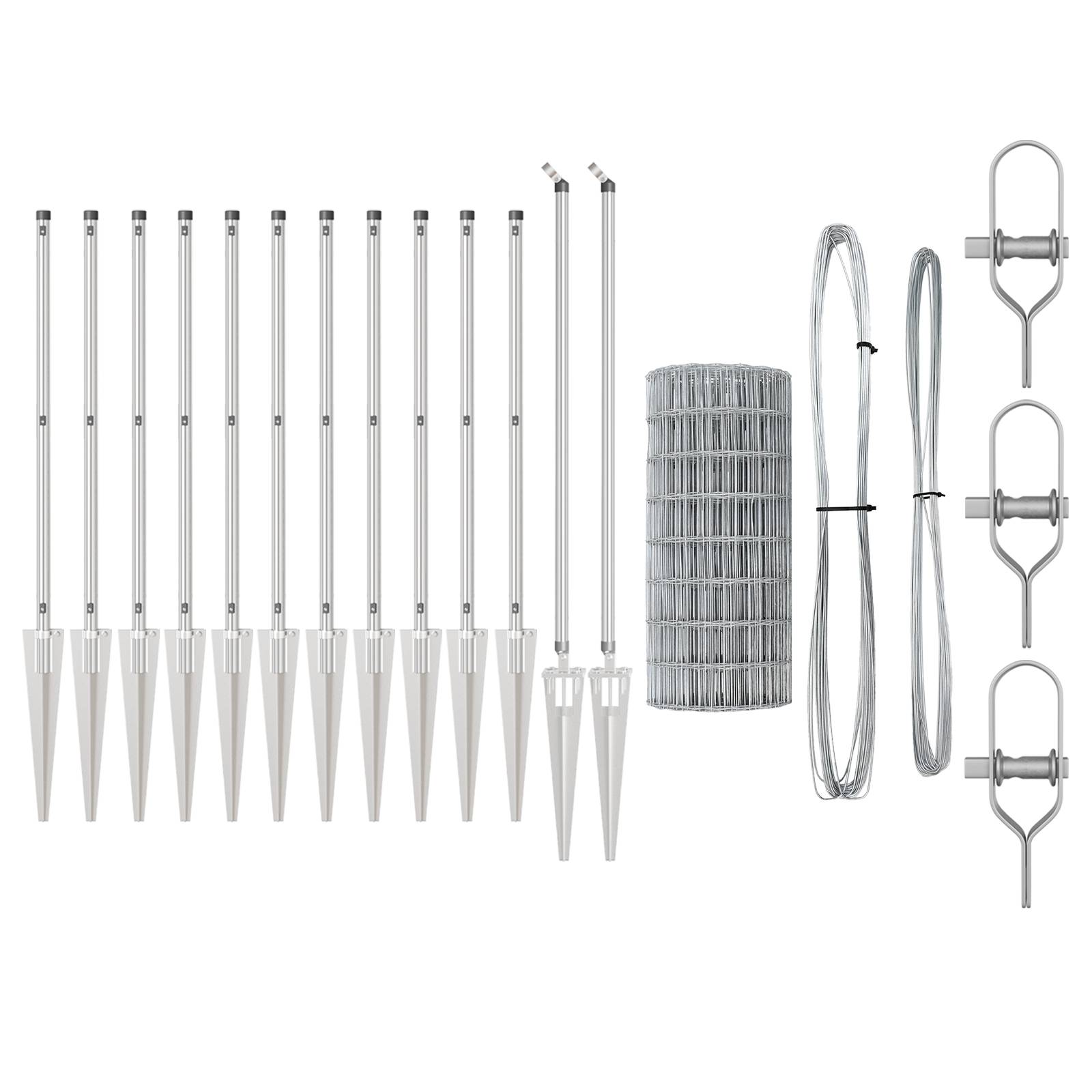 vidaXL Euro-Zaun mit 7 Spike-Posts 1x10 m aus verzinktem Stahl