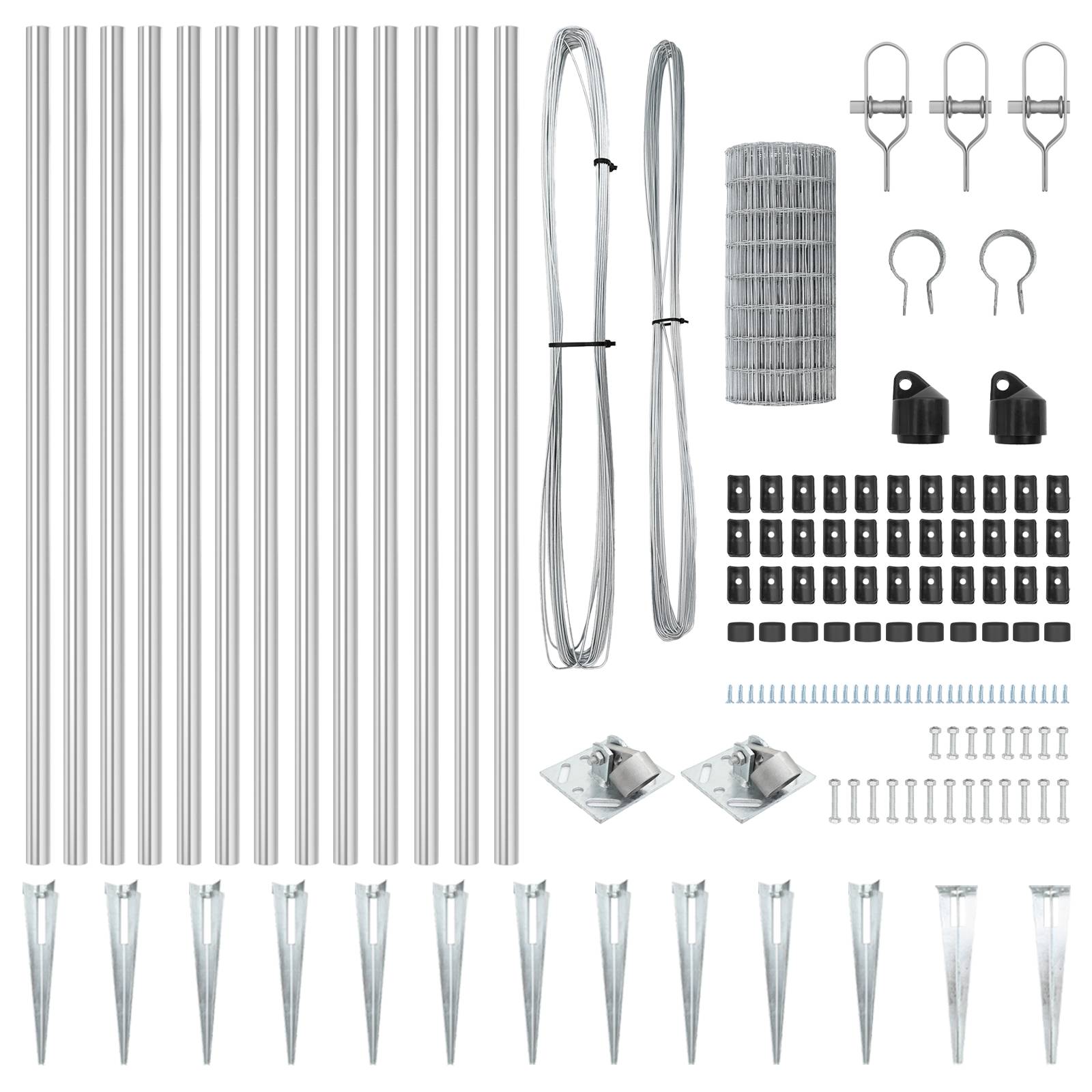 vidaXL Euro-Zaun mit 7 Spike-Posts 1x10 m aus verzinktem Stahl