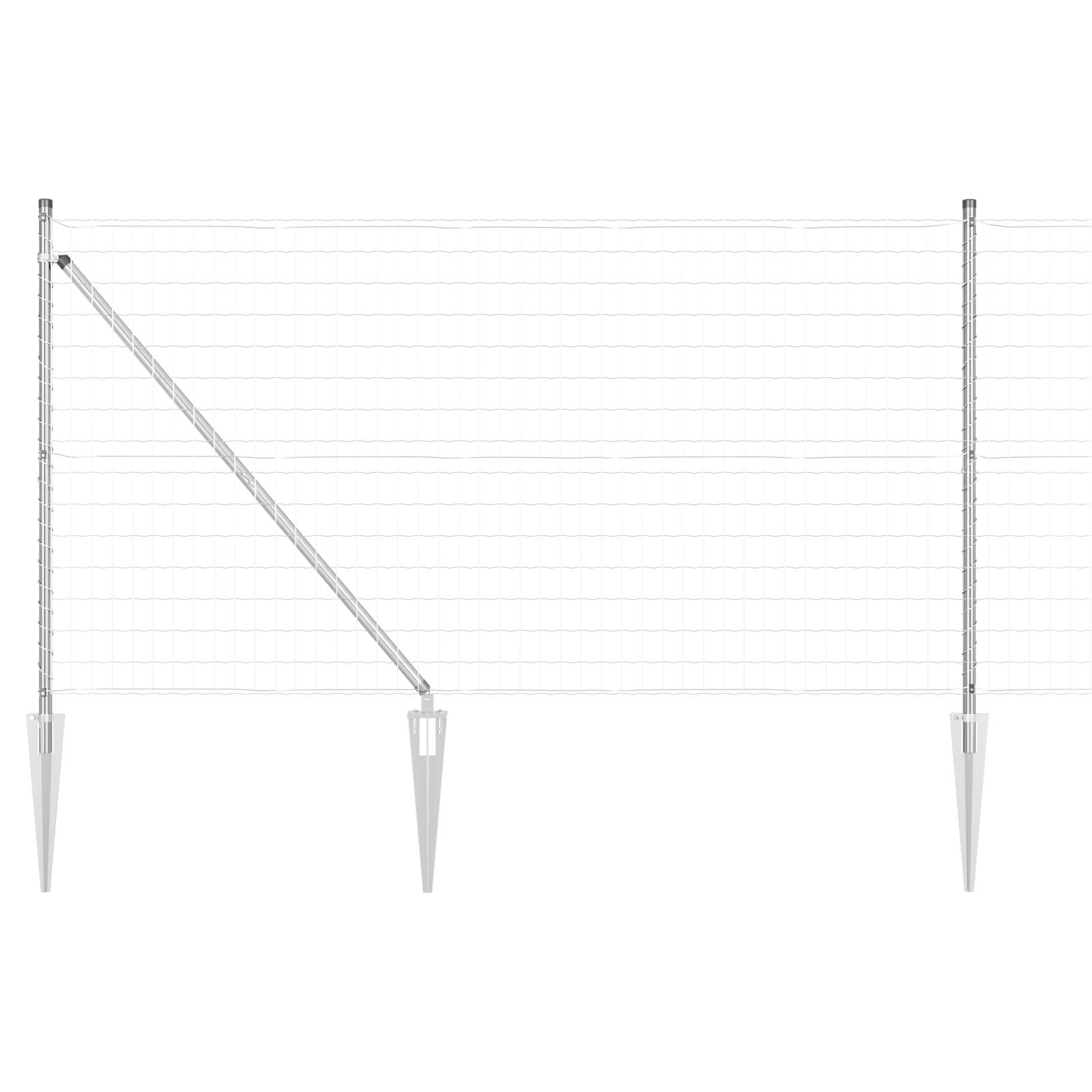 vidaXL Euro-Zaun mit 7 Spike-Posts 1x10 m aus verzinktem Stahl