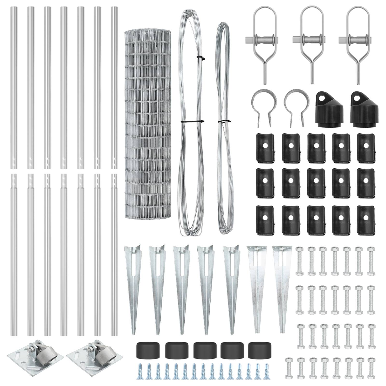 vidaXL Euro Zaun mit 7 Spike-Posten 1.2x10 m Verzinkter Stahl