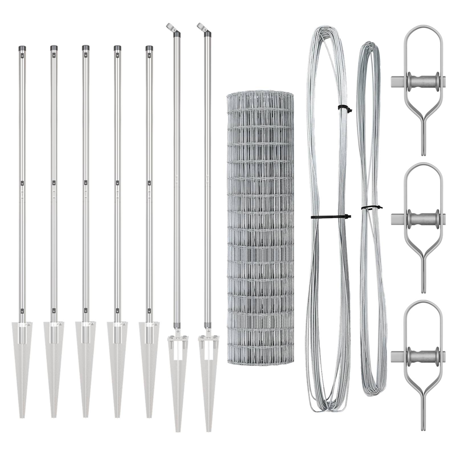 vidaXL Euro Zaun mit 7 Spike-Posten 1.2x10 m Verzinkter Stahl