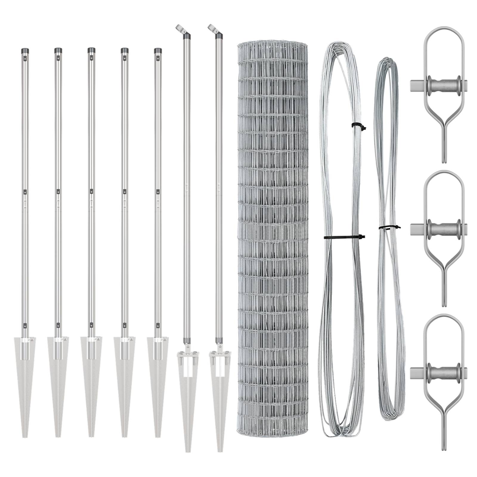 vidaXL Euro-Zaun mit 7 Spike-Posten 1.6x10 m aus verzinktem Stahl