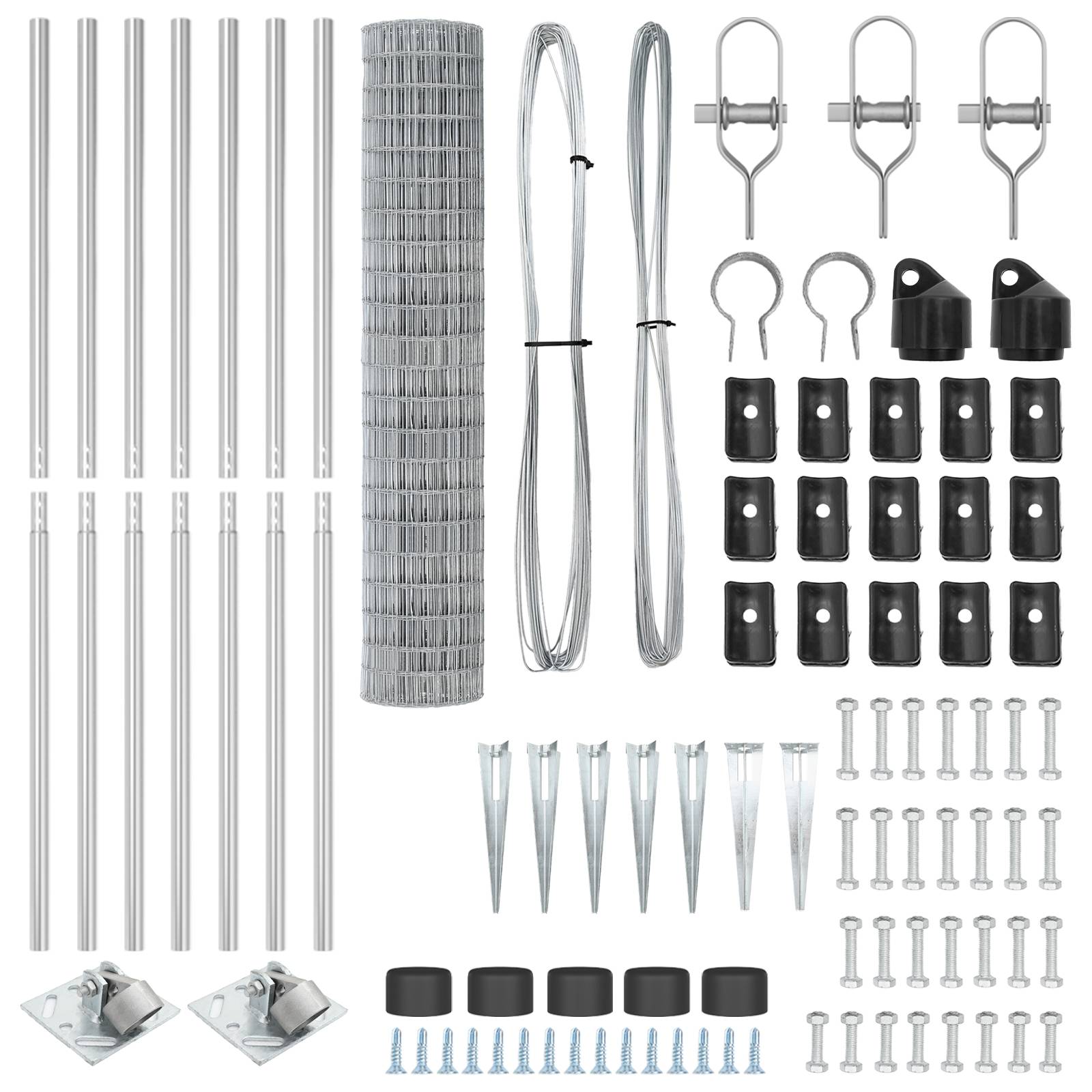 vidaXL Euro-Zaun mit 7 Spike-Posten 1.6x10 m aus verzinktem Stahl
