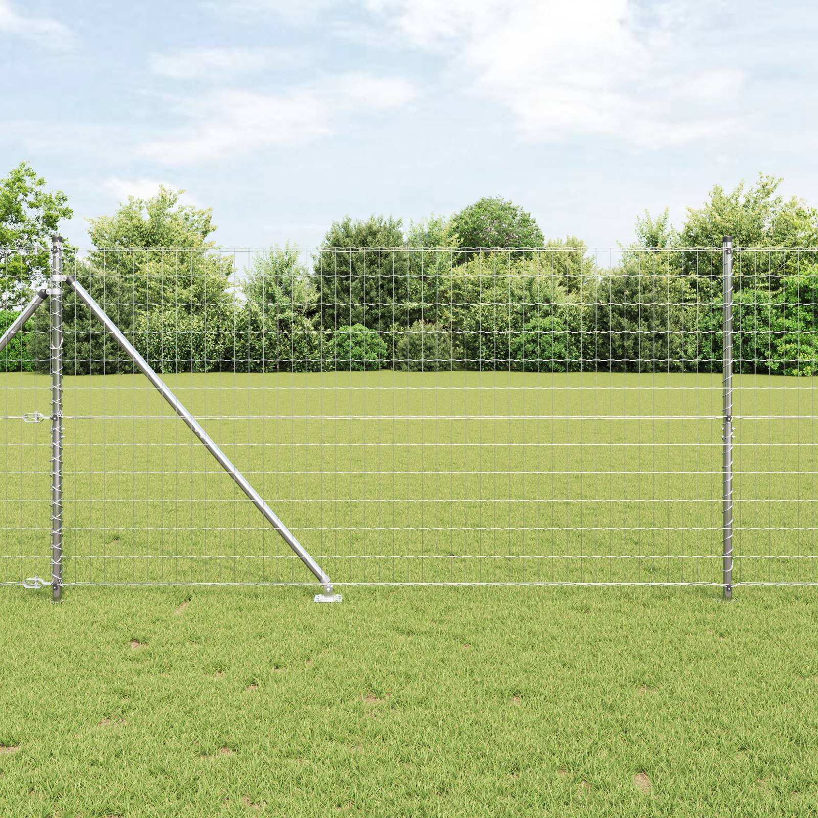 vidaXL Euro Zaun mit 7 Spitzpfählen 1,4 x 10 m Galvanisierter Stahl