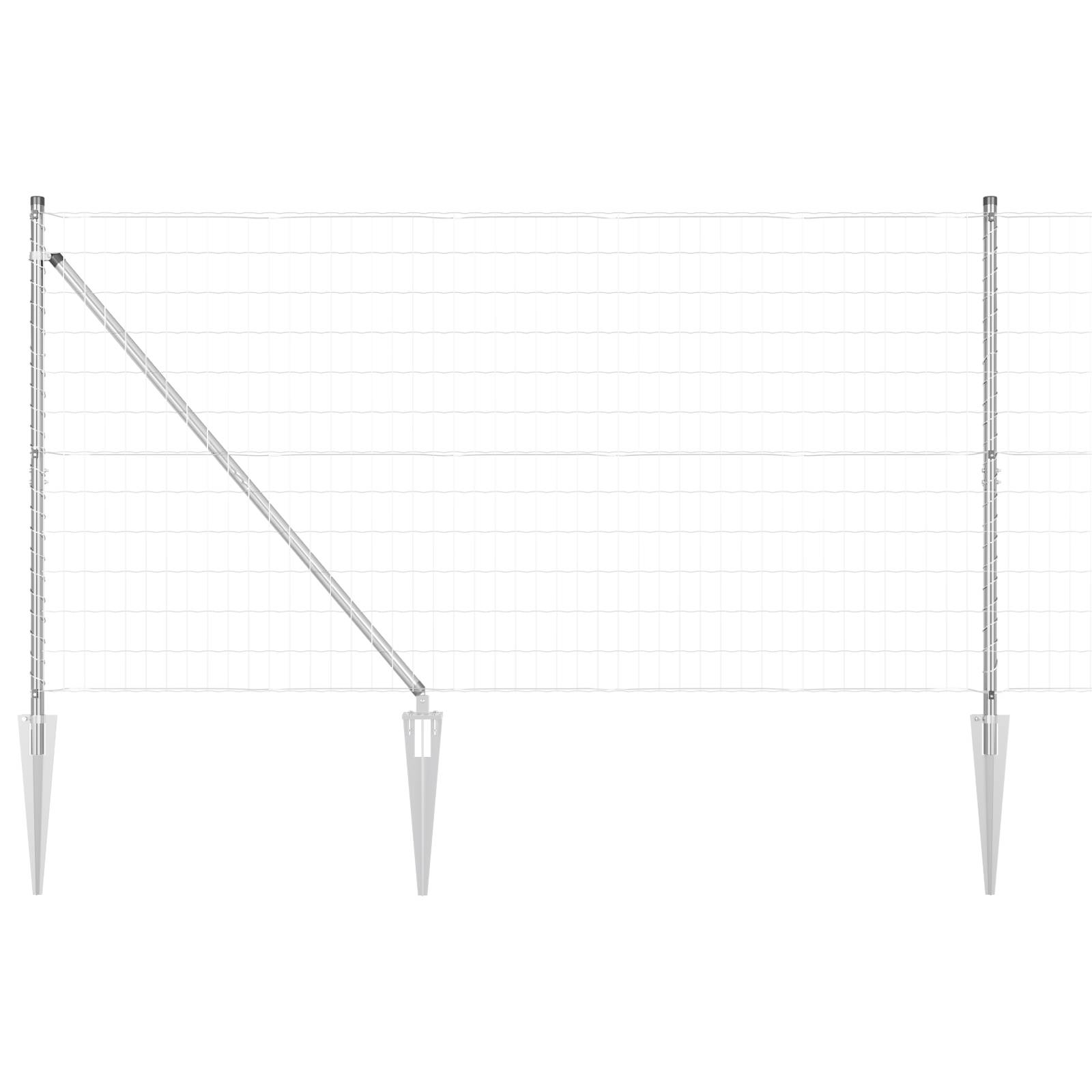 vidaXL Euro Zaun mit 7 Spitzpfählen 1,4 x 10 m Galvanisierter Stahl
