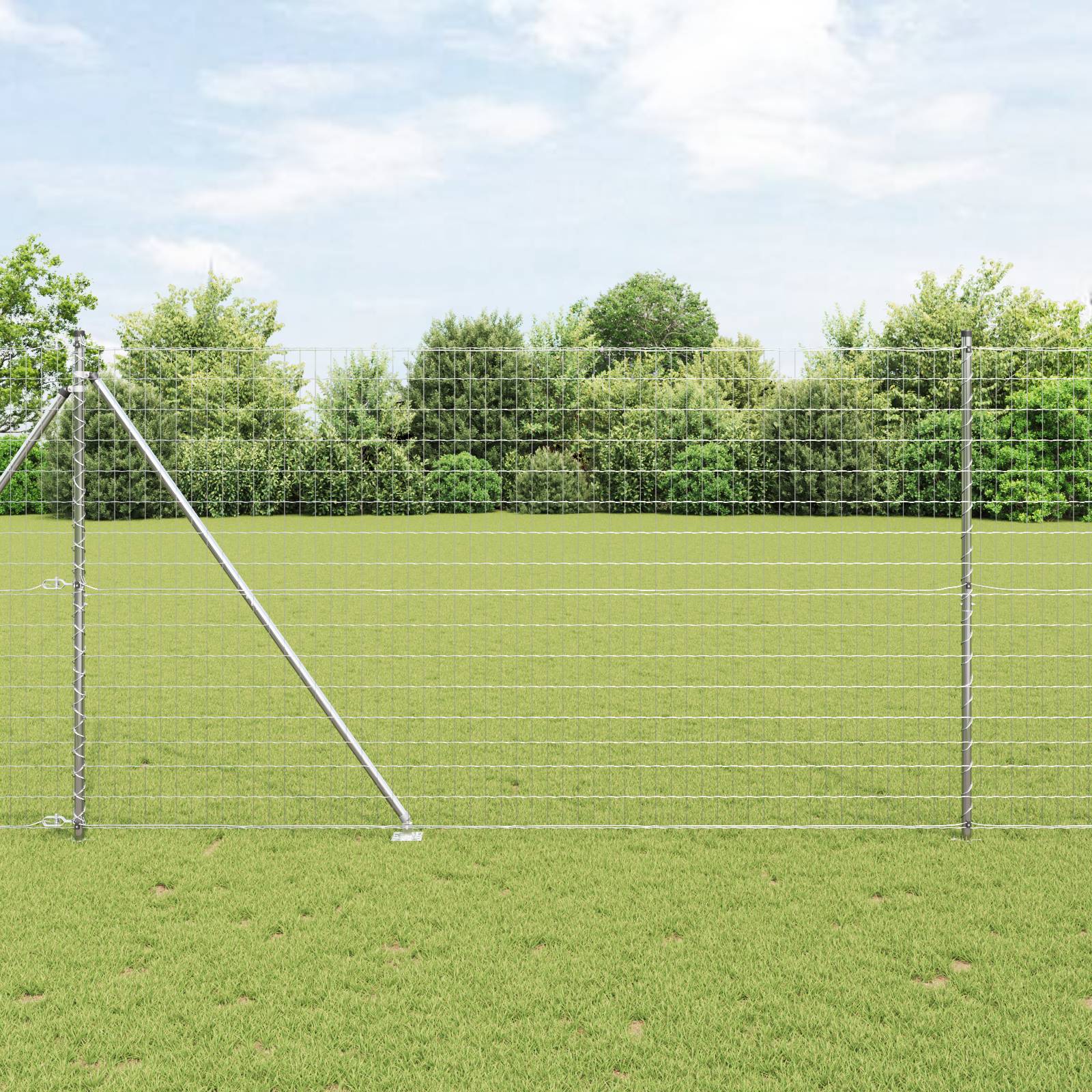 vidaXL Euro Zaun mit 7 Dornankern 1,6x10 m Verzinkter Stahl